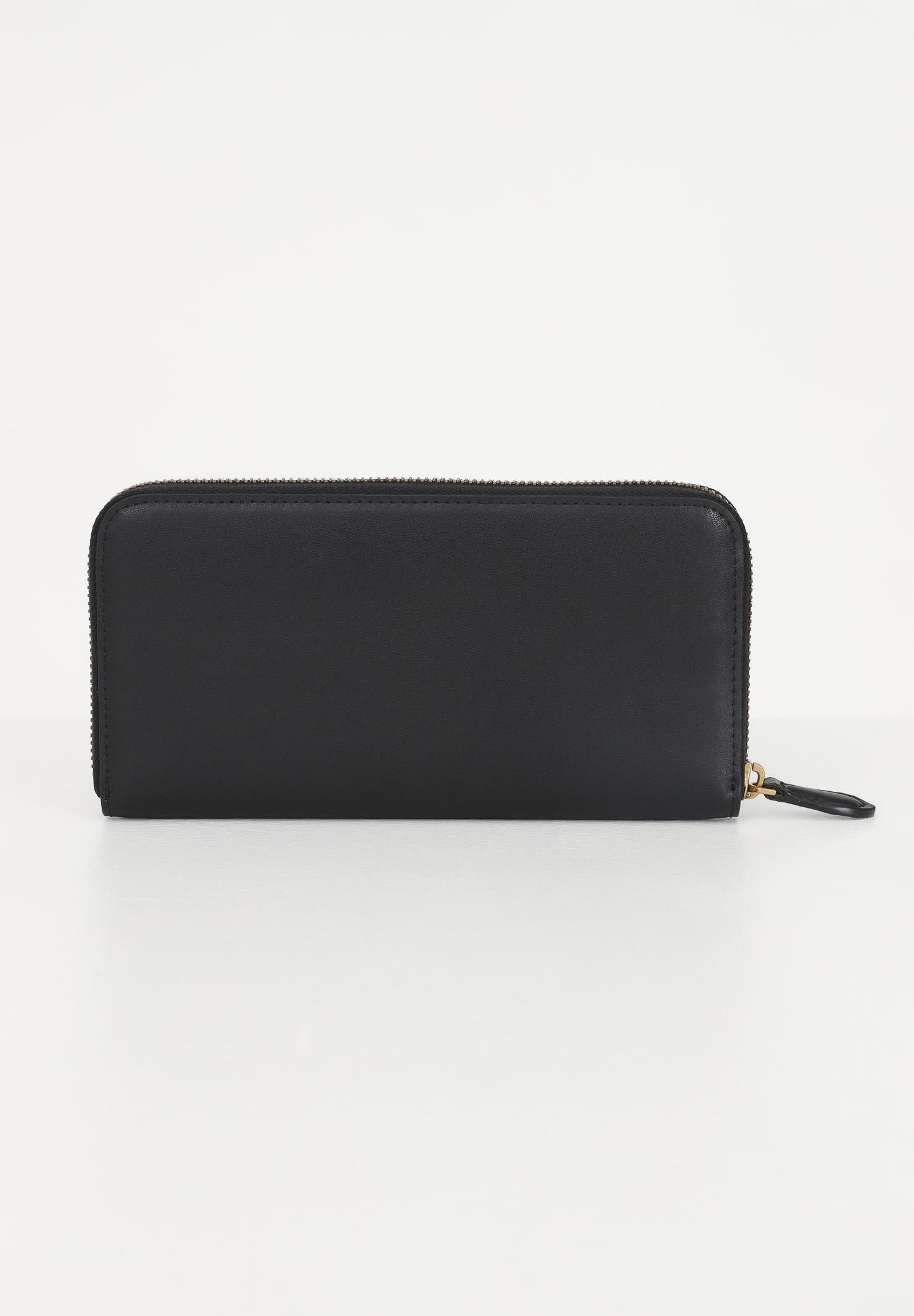 PINKO Portafogli zip-around in morbida pelle mano seta nero da donna 100250A0F1 Z99Q PINKO