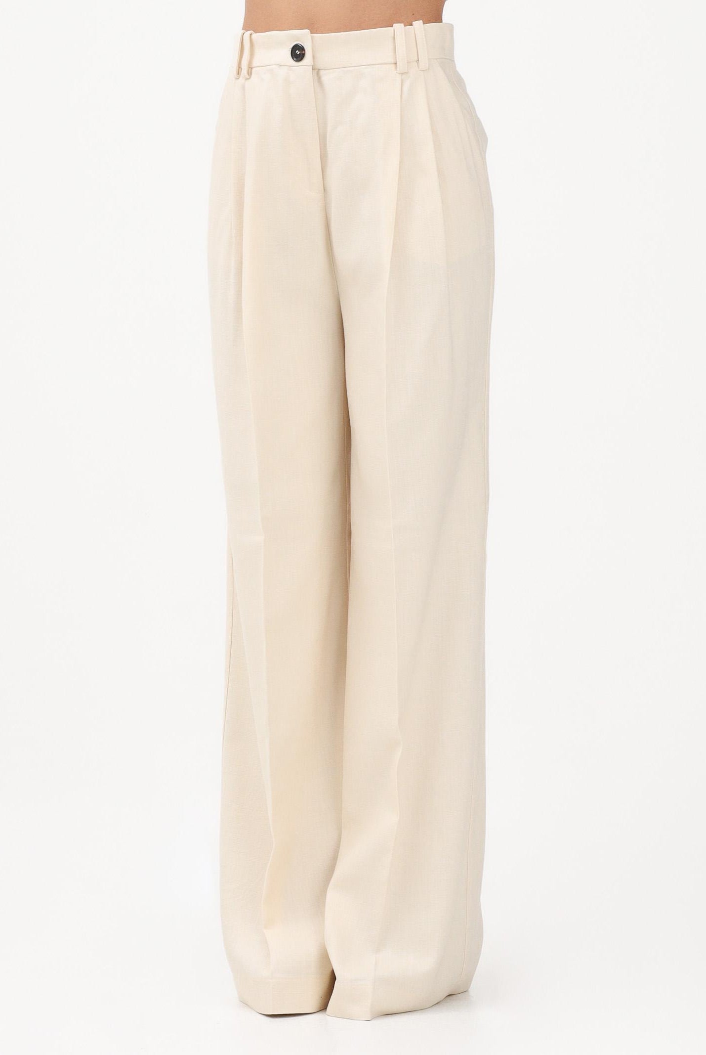 PINKO Pantalone elegante panna da donna con piega stirata 106918A2W6 C00 PINKO