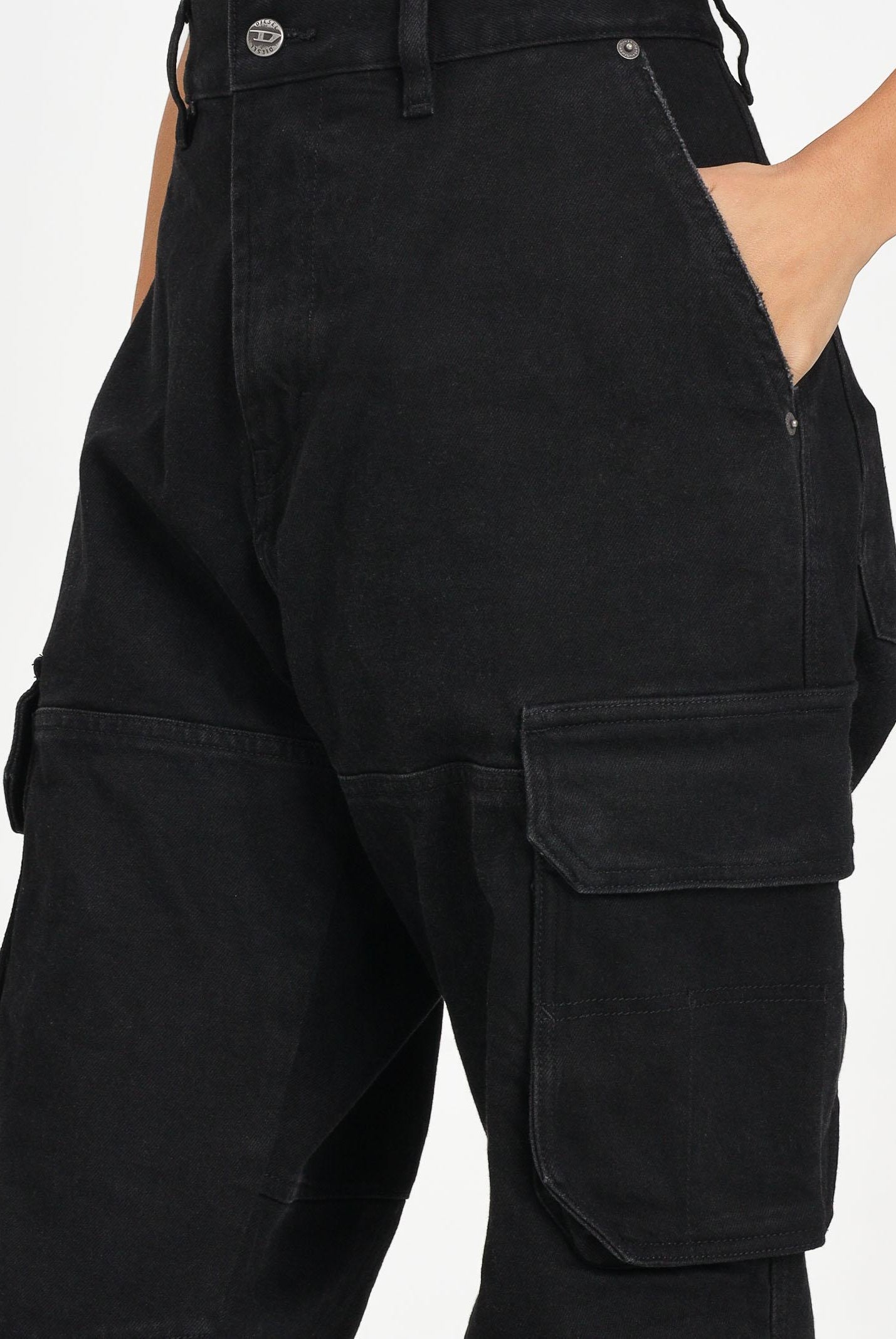 DIESEL Jeans D-Dave cargo in denim nero per donna, ragazzi e bambino J02329KXBQP K02 DIESEL