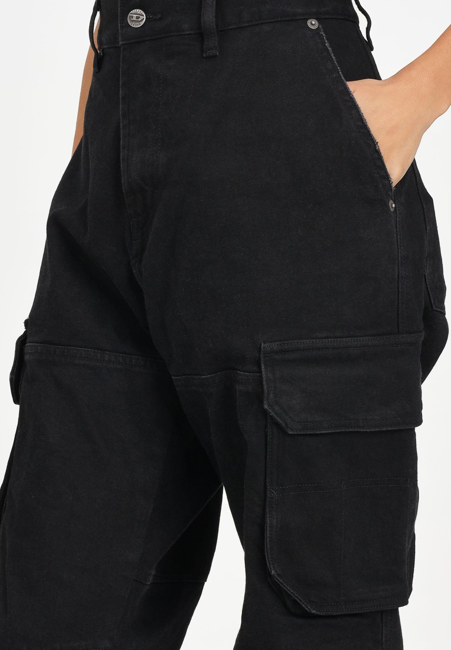 DIESEL Jeans D-Dave cargo in denim nero per donna, ragazzi e bambino J02329KXBQP K02 DIESEL