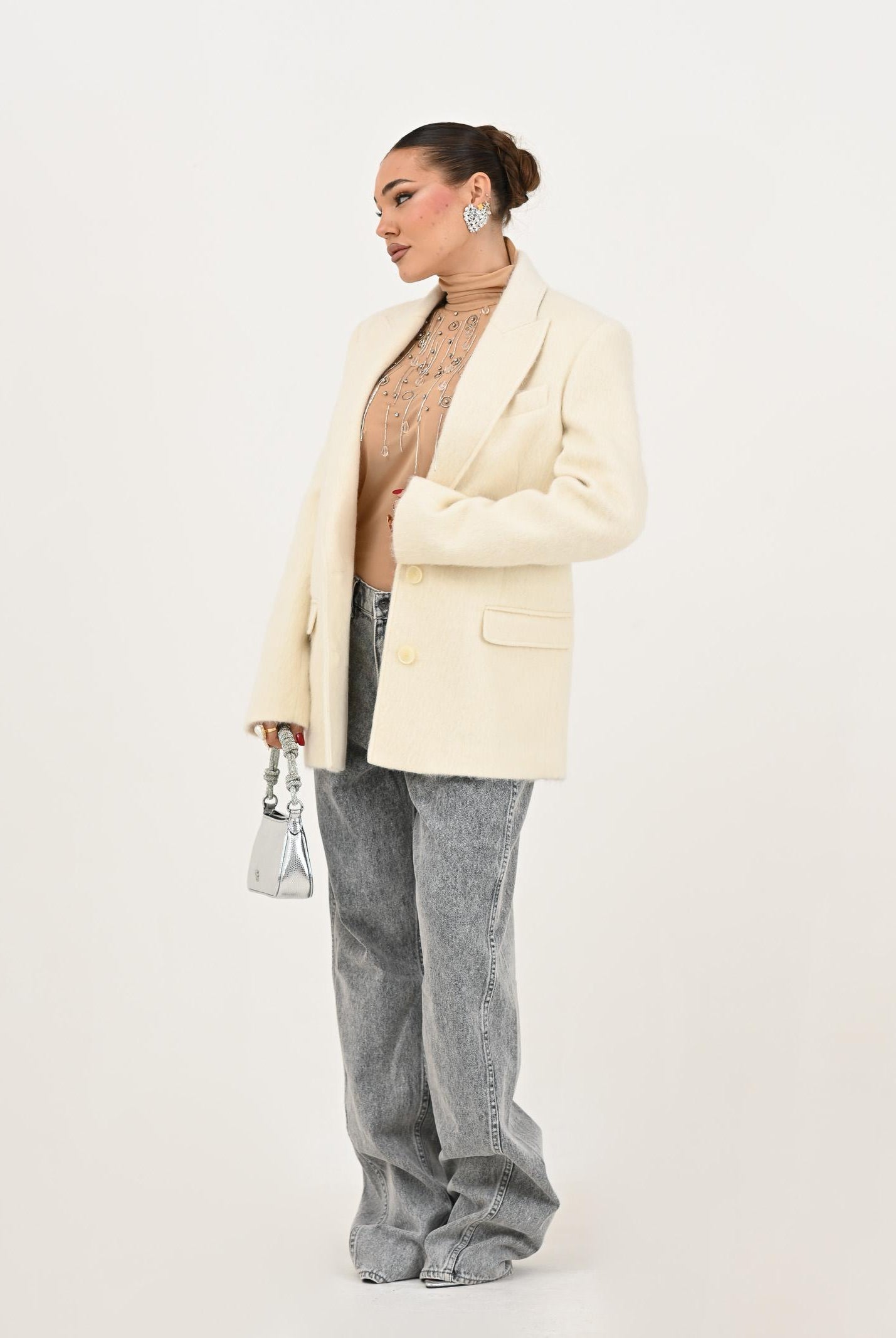 PATRIZIA PEPE Body nude da donna con dettagli gioiello 2M4513J354 B860 PATRIZIA PEPE