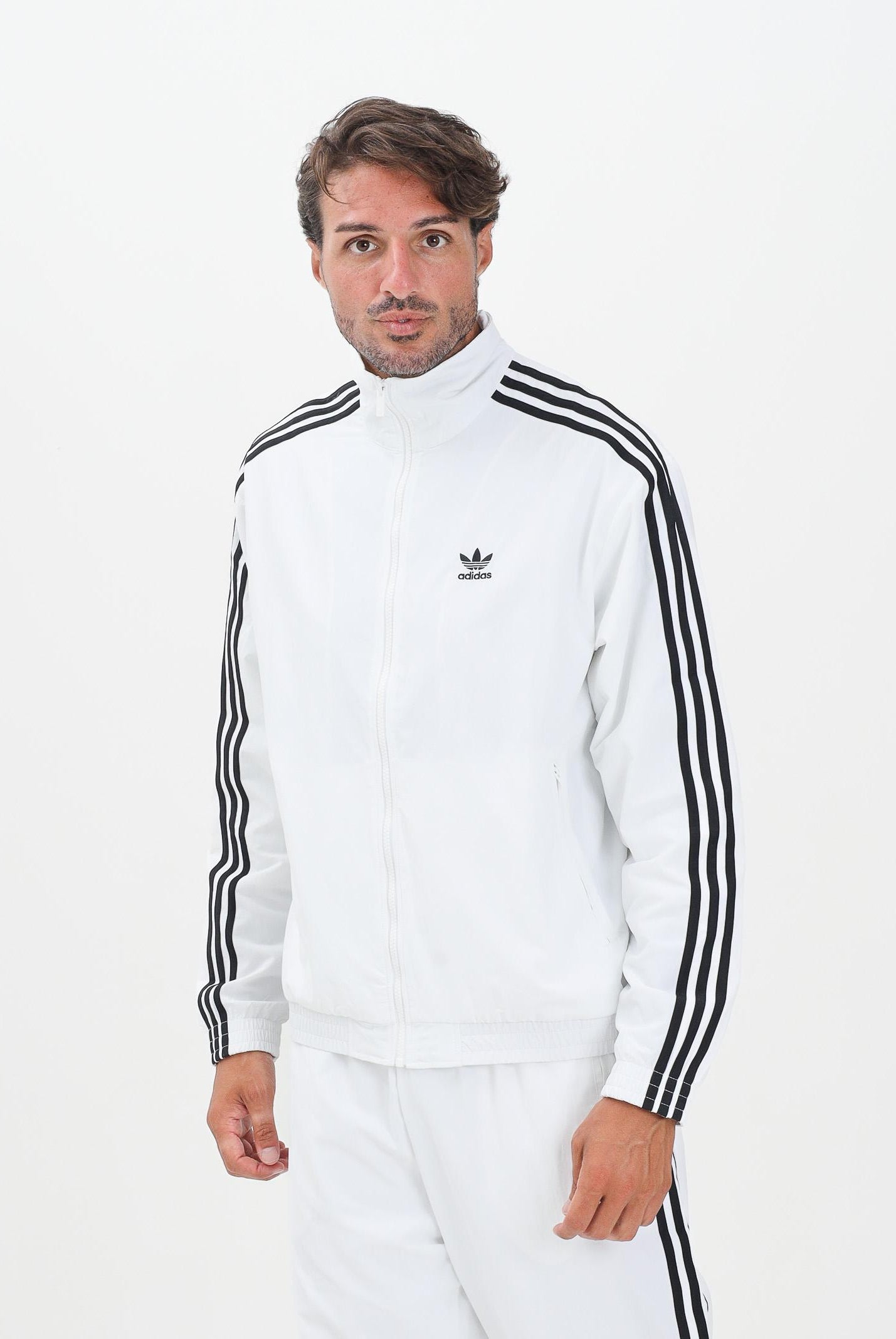 ADIDAS ORIGINALS Giacca a vento Adicolor Woven Firebird bianca da uomo JY1328 . ADIDAS ORIGINALS