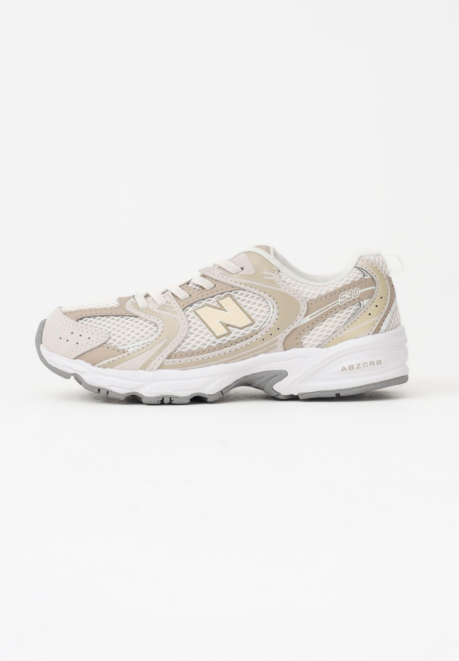 NEW BALANCE Sneakers 530 Bungee Lace panna e beige per bambino e bambina P5305C7 . NEW BALANCE