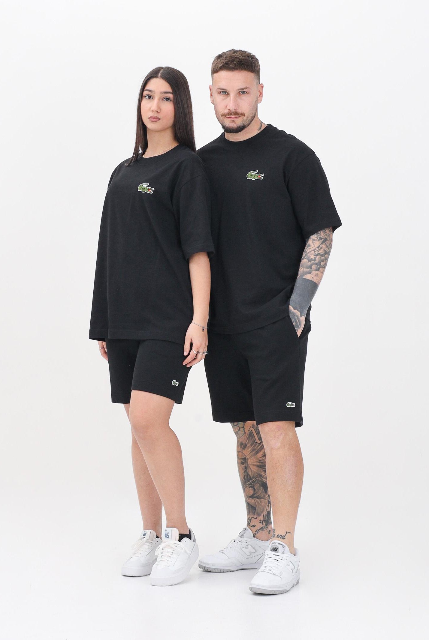 LACOSTE Shorts sportivo nero per uomo e donna con logo GH9860 031 LACOSTE