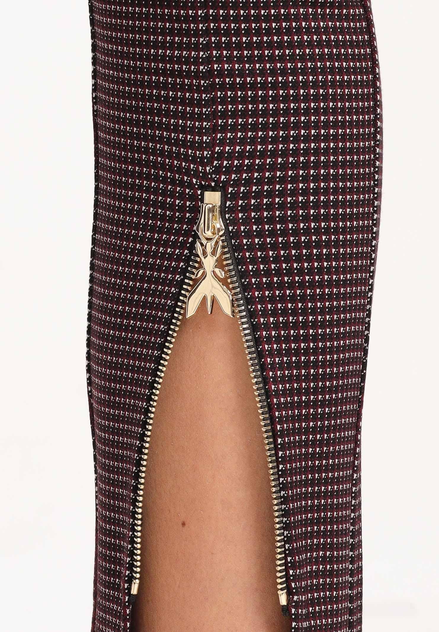 PATRIZIA PEPE Pantalone elegante bordeaux da donna con microfantasia 8P0744A625 FG12 PATRIZIA PEPE