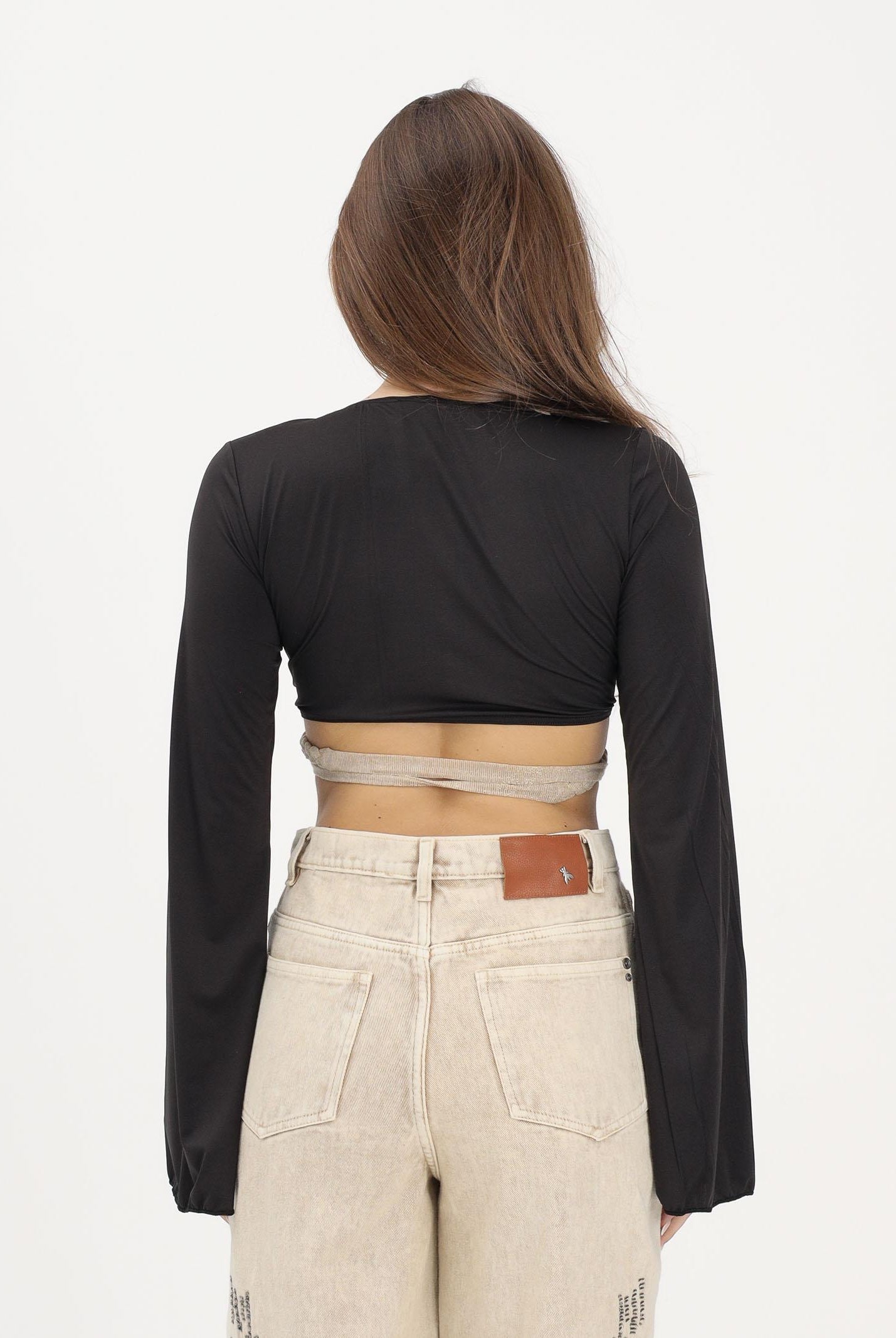 F**K Top nero da donna con intreccio FK26-SW0457BK . F**K