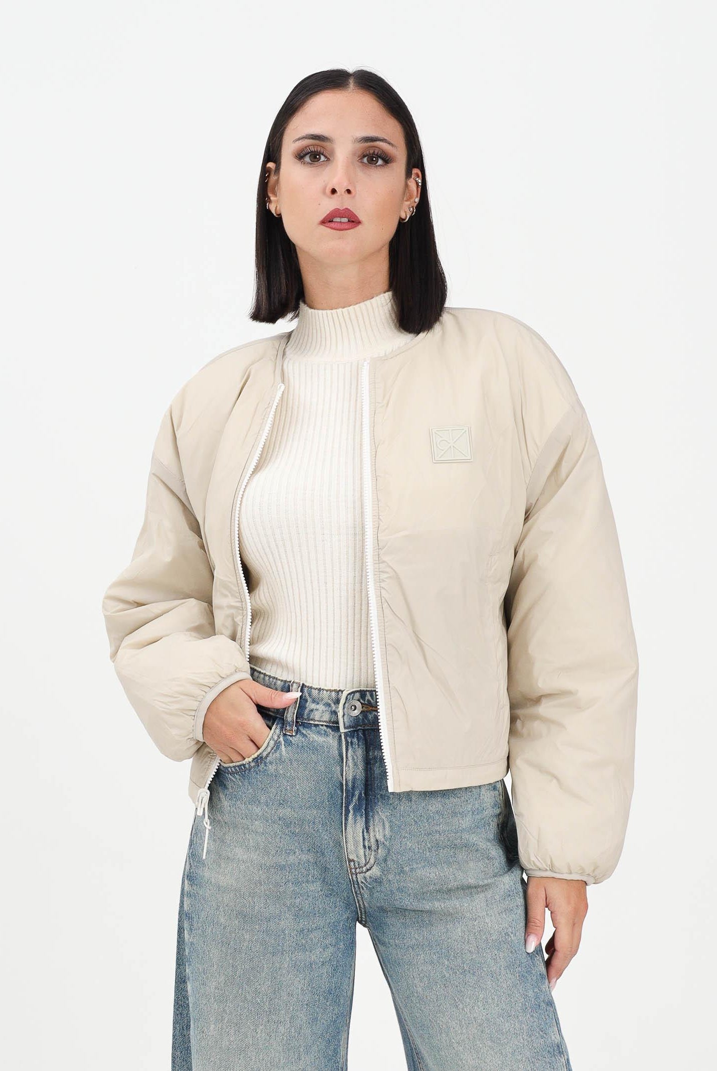 CALVIN KLEIN JEANS Bomber double-face panna da donna LV044D511G67U . CALVIN KLEIN JEANS