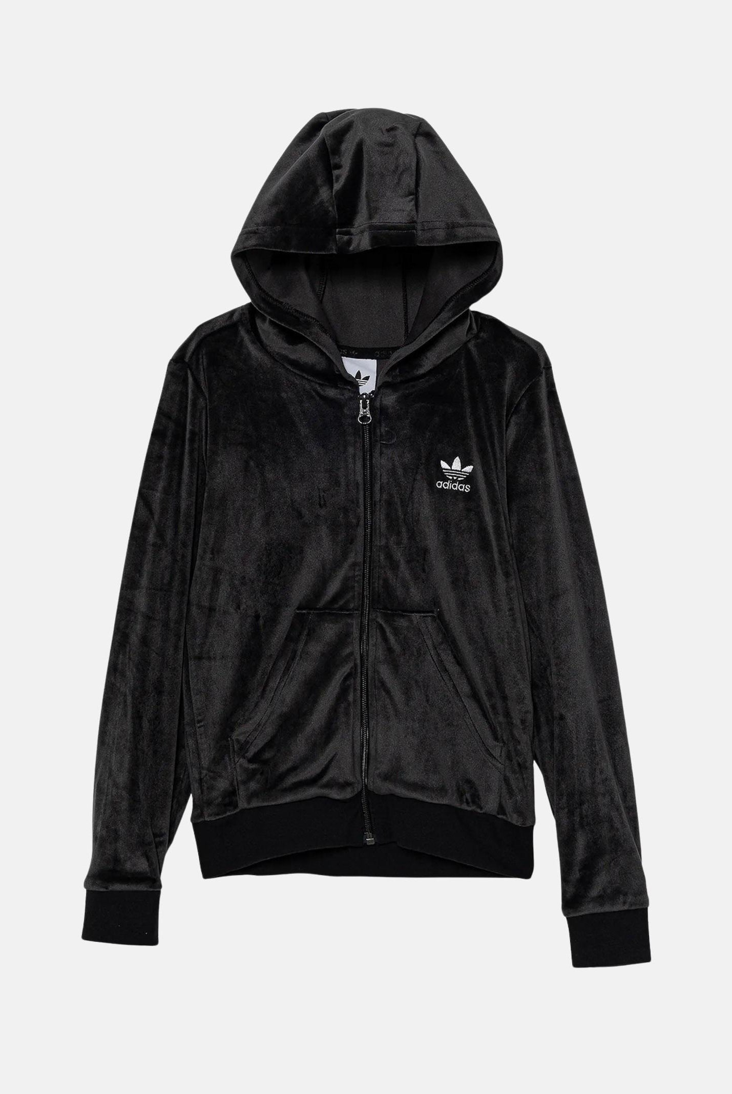 ADIDAS ORIGINALS Felpa con zip velour nera da bambina JX2845 ADIDAS ORIGINALS