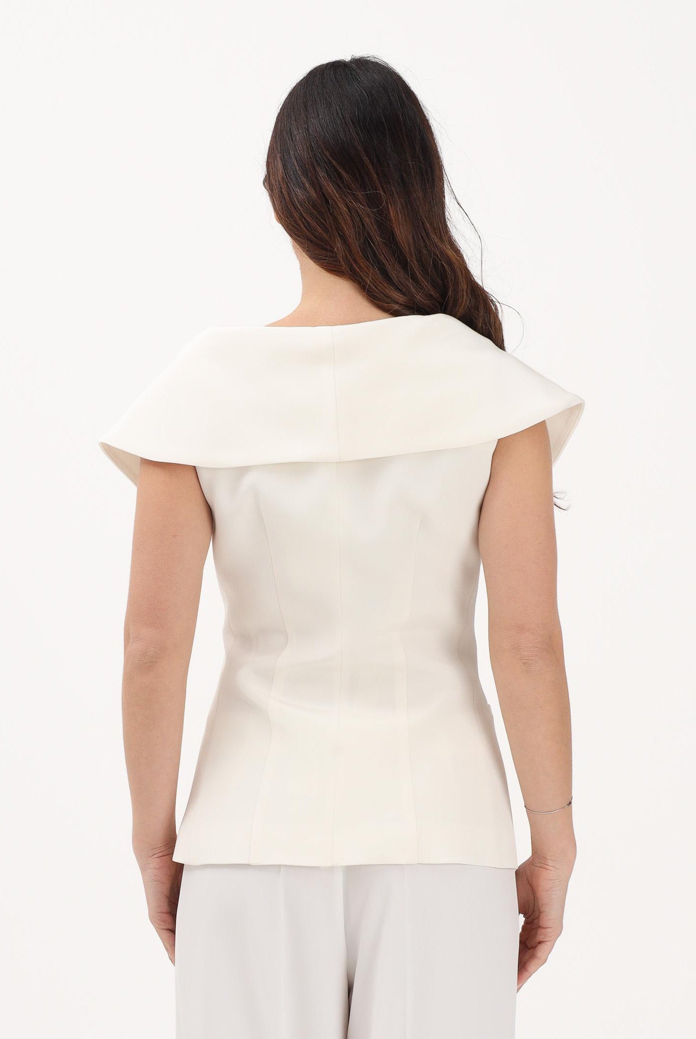 SIMONA CORSELLINI Gilet panna da donna con bottoni gioiello P26CPGI01401 V0359 SIMONA CORSELLINI