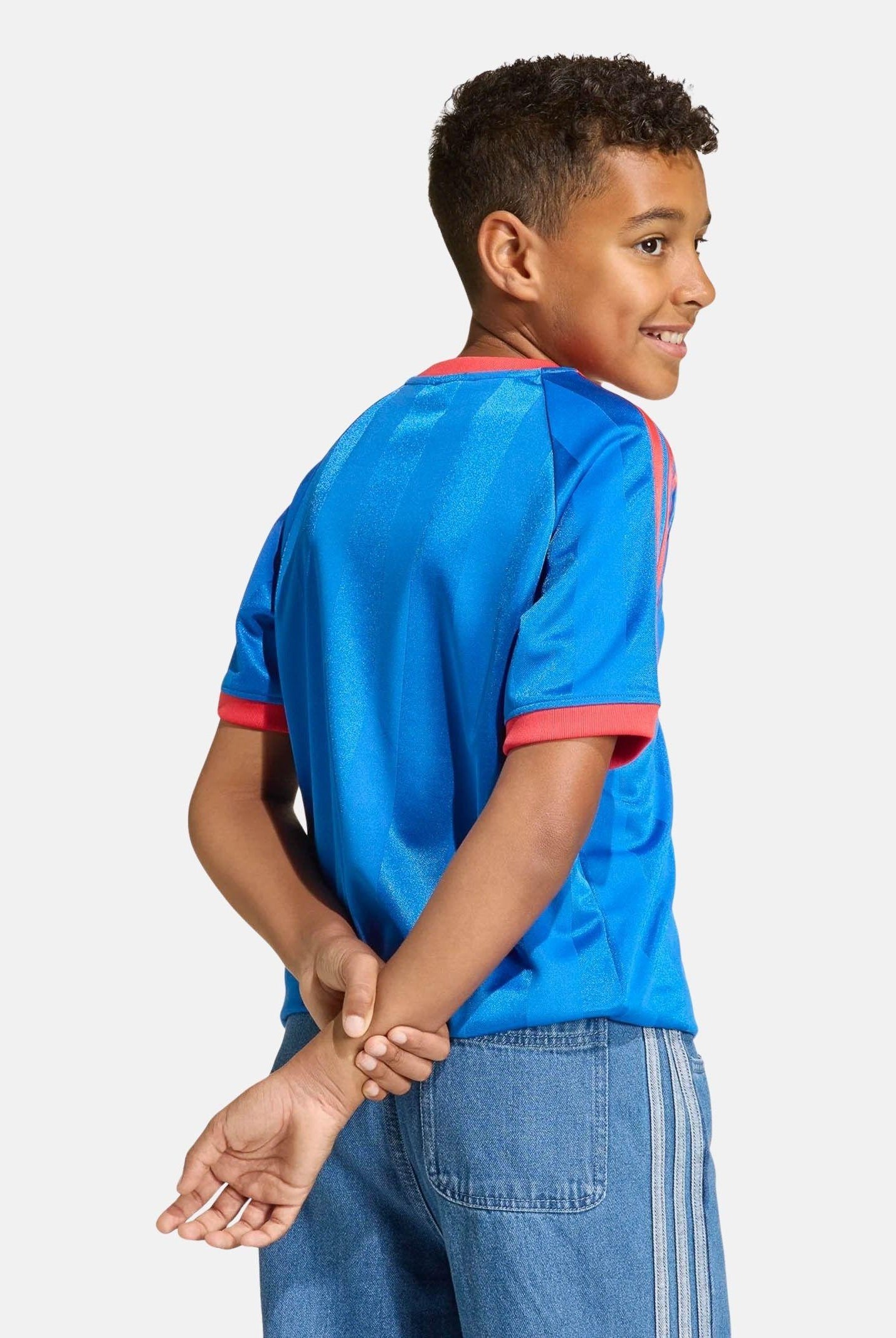 ADIDAS ORIGINALS T-shirt a manica corta LOOSE JERSEY blu da bambino KE2843 . ADIDAS ORIGINALS