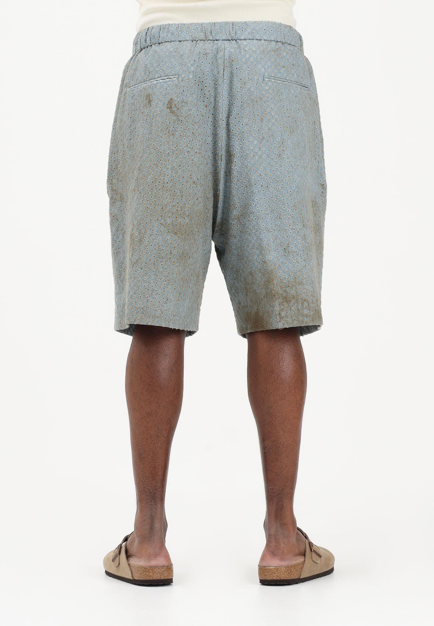 I'M BRIAN Shorts celeste da uomo con micro-lavorazione traforata BE3715 0028 I'M BRIAN