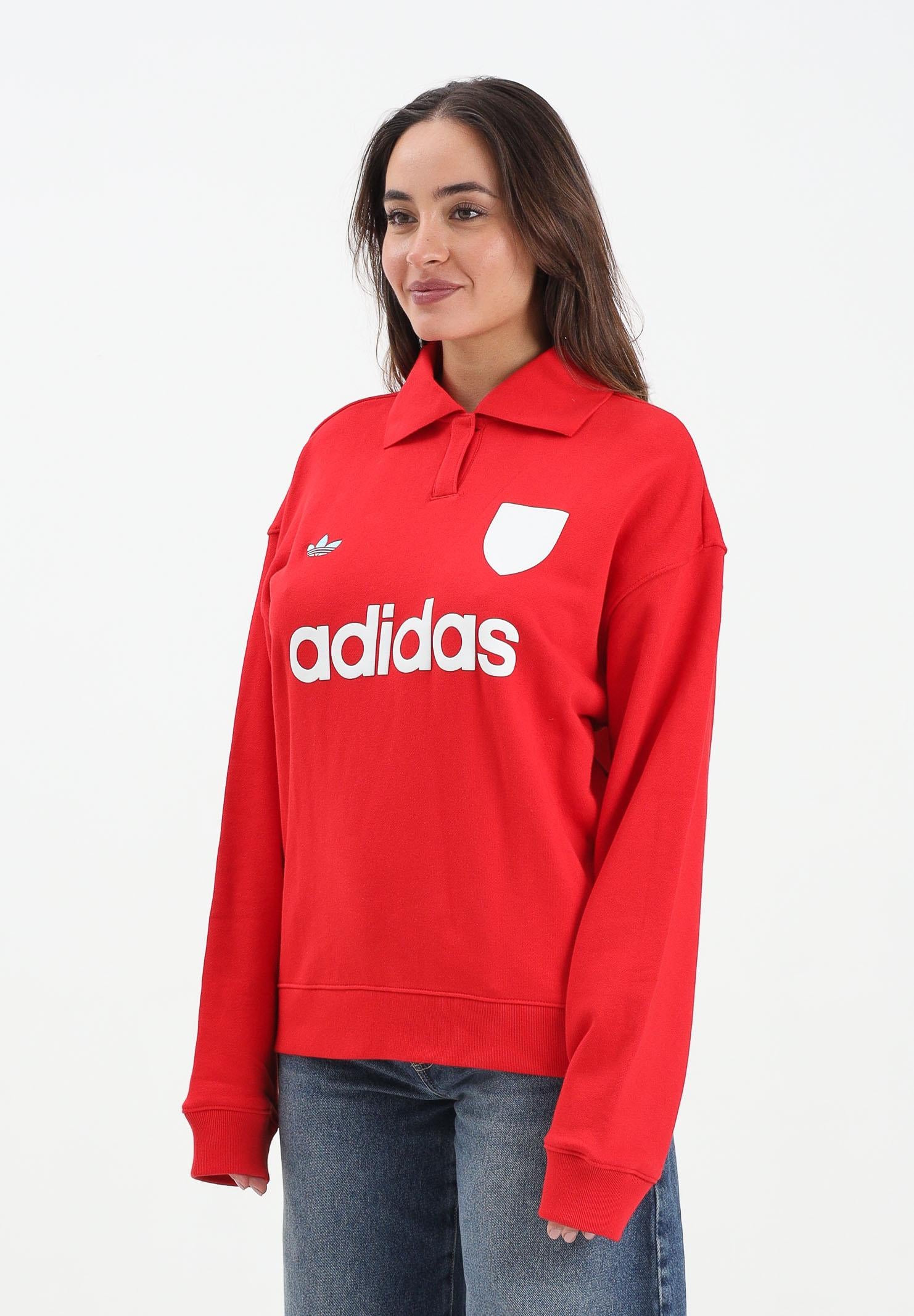 ADIDAS ORIGINALS Felpa FOOTIE rossa da donna JW2779 ADIDAS ORIGINALS