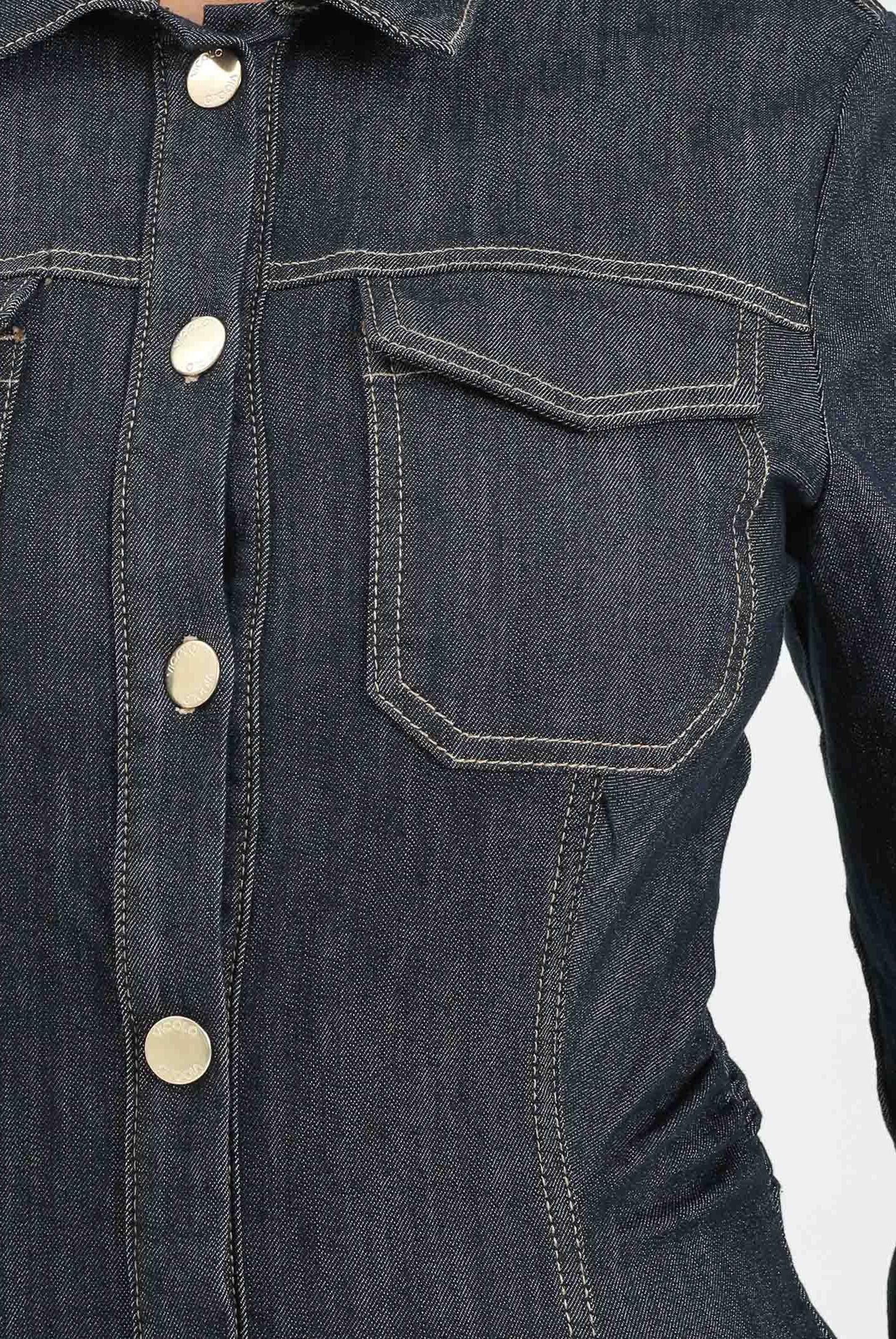 VICOLO Abito lungo Anita in denim scuro da donna DF5085 VU VICOLO