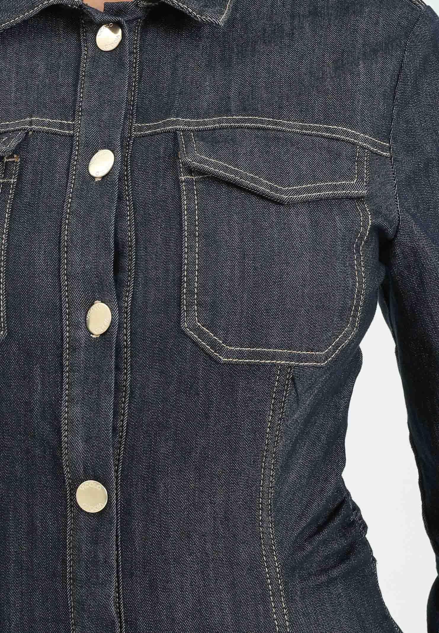 VICOLO Abito lungo Anita in denim scuro da donna DF5085 VU VICOLO