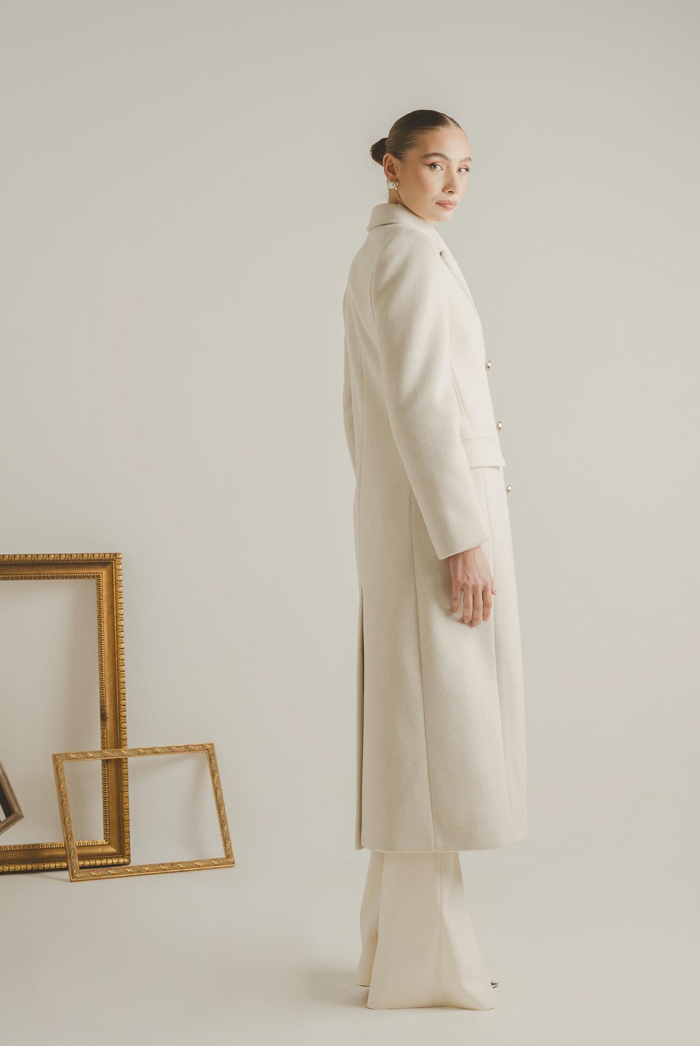 SANTAS Cappotto lungo ÉCLIPSE panna da donna PV2623 PA SANTAS