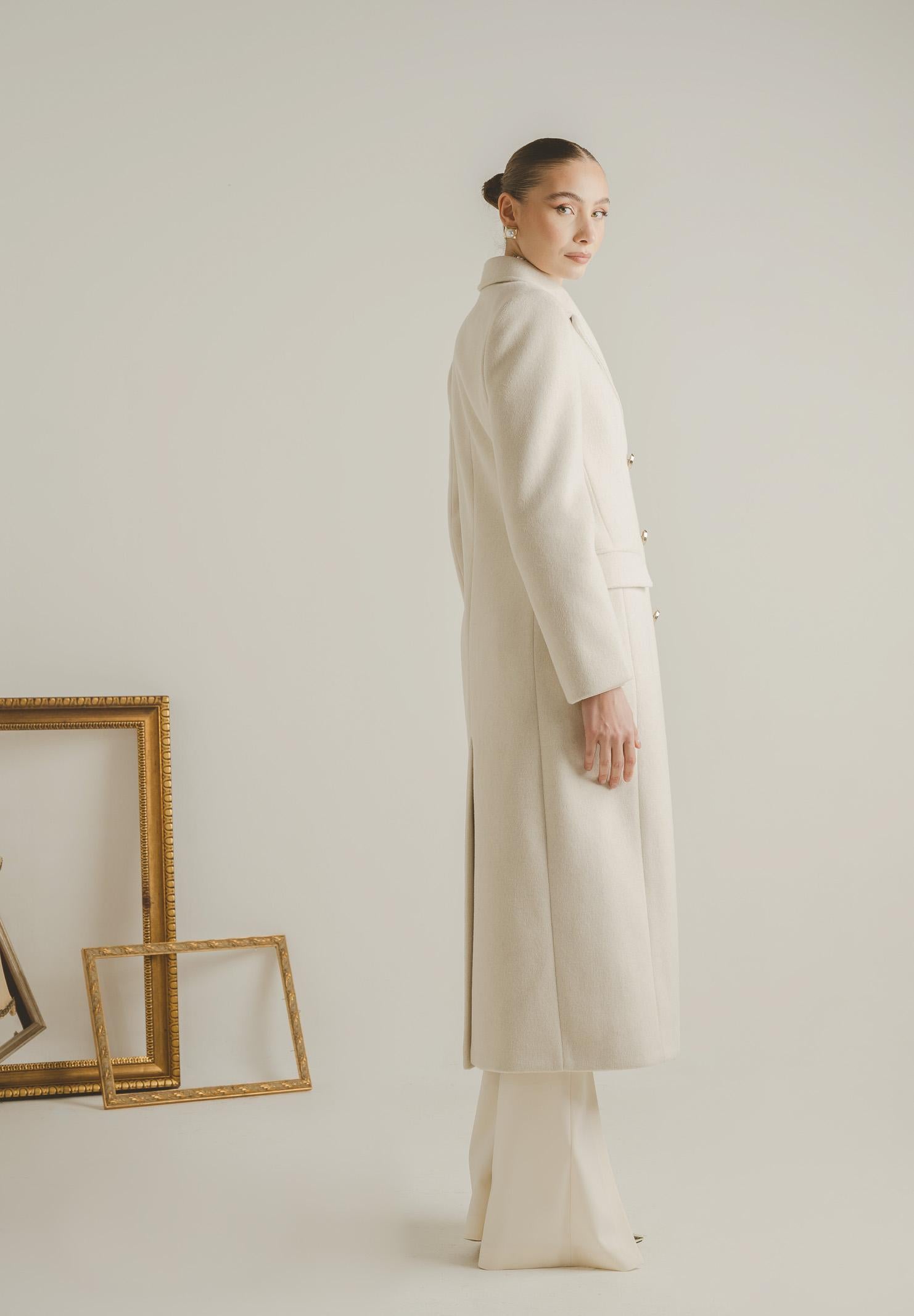 SANTAS Cappotto lungo ÉCLIPSE panna da donna PV2623 PA SANTAS