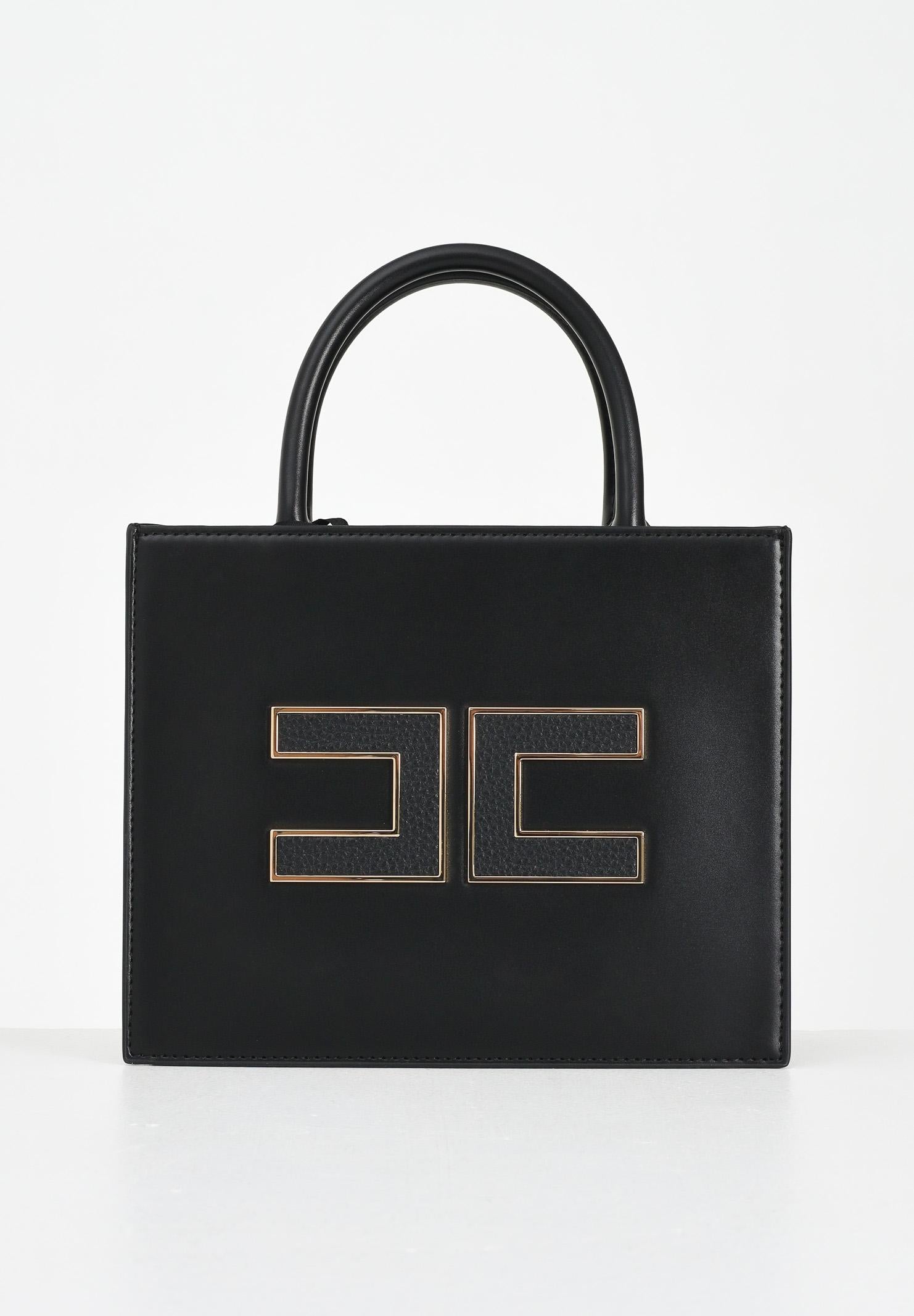 ELISABETTA FRANCHI Tote piccola nera da donna con logo BS33A56E2 110 ELISABETTA FRANCHI