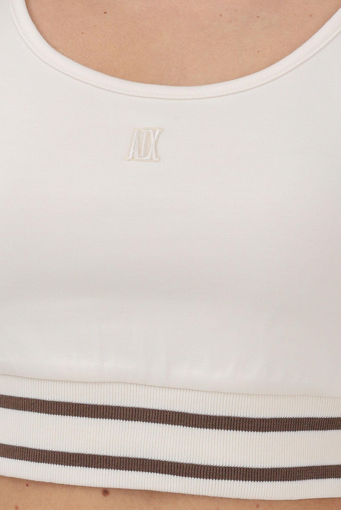 ARMANI EXCHANGE Top panna da donna con ricamo logo XW001750AF10804 U1003 ARMANI EXCHANGE