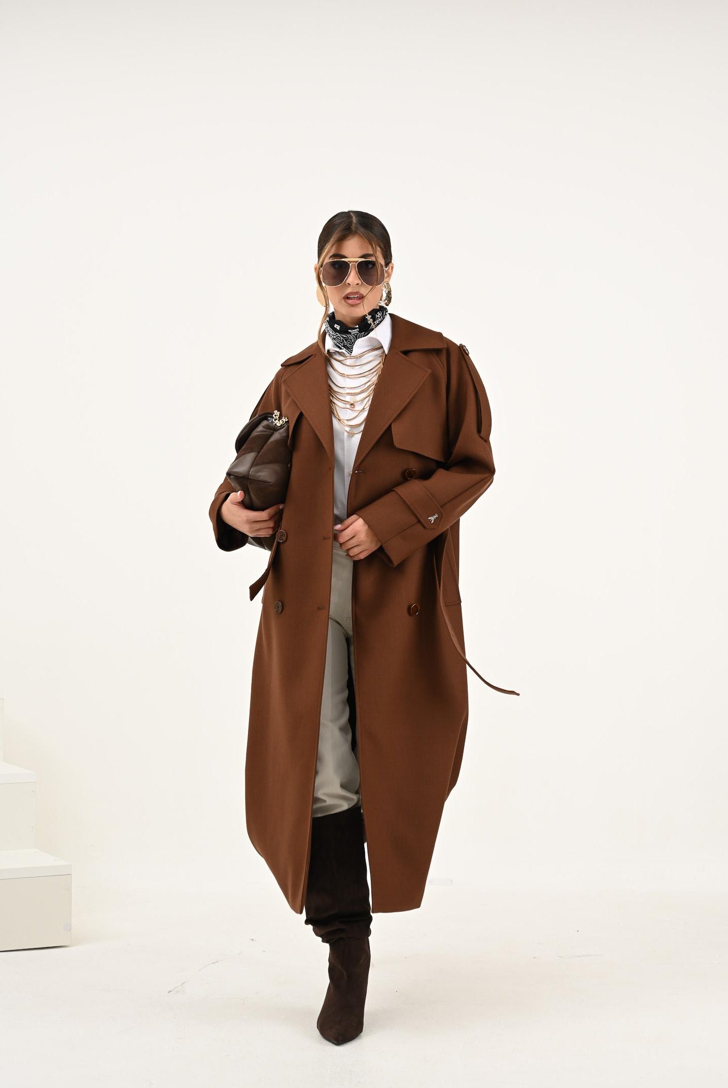 PATRIZIA PEPE Cappotto marrone da donna 8O0188A630 B834 PATRIZIA PEPE