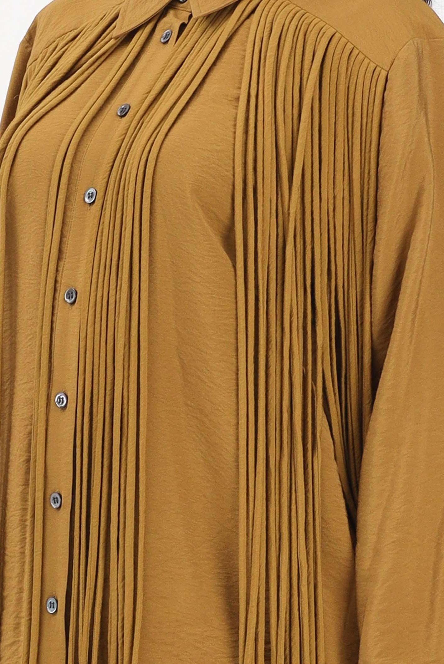 PINKO Camicia a manica lunga kiwi da donna con frange 106824A3AY L25 PINKO