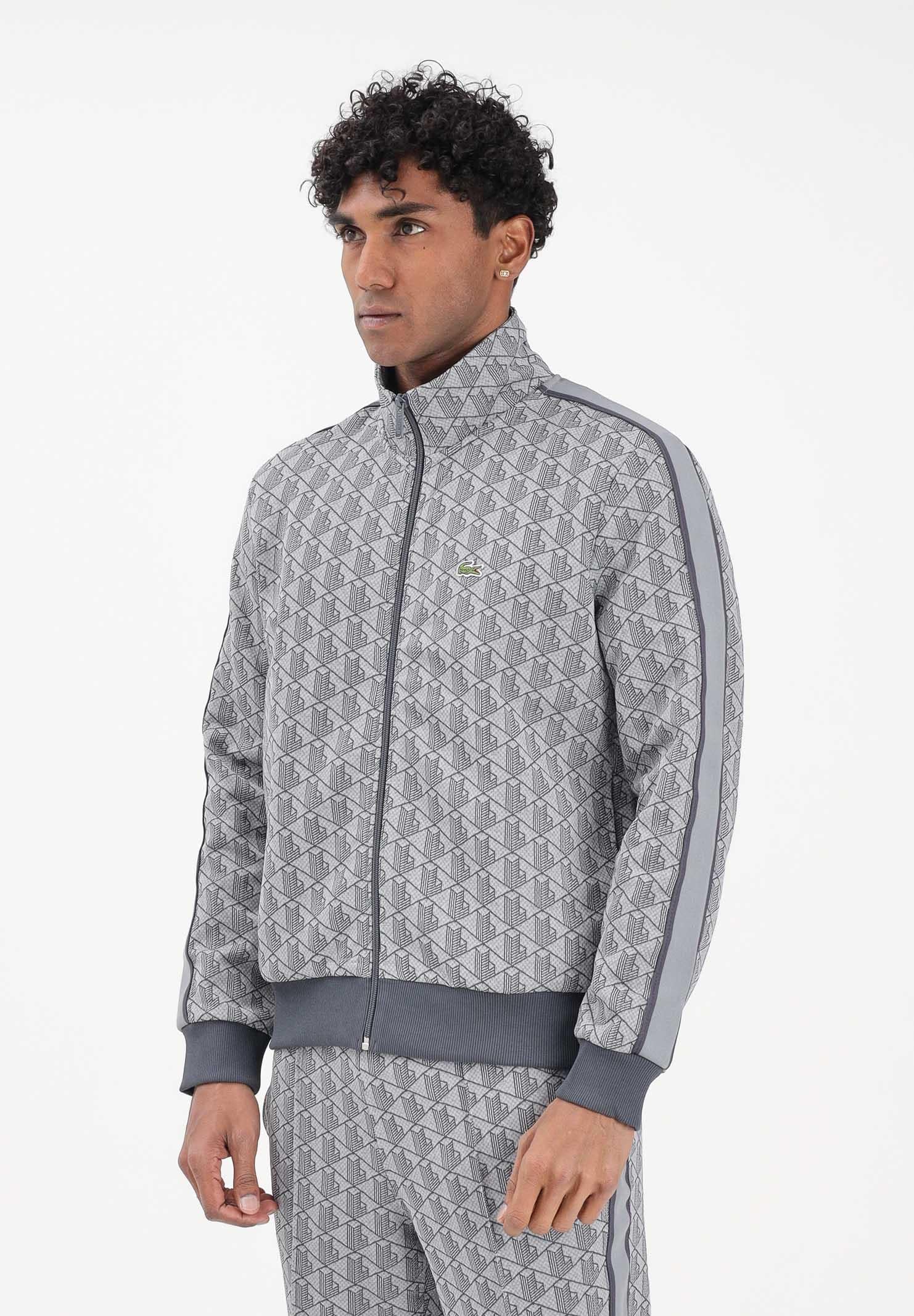 LACOSTE Felpa con zip Paris grigia da uomo SH1368 41I LACOSTE
