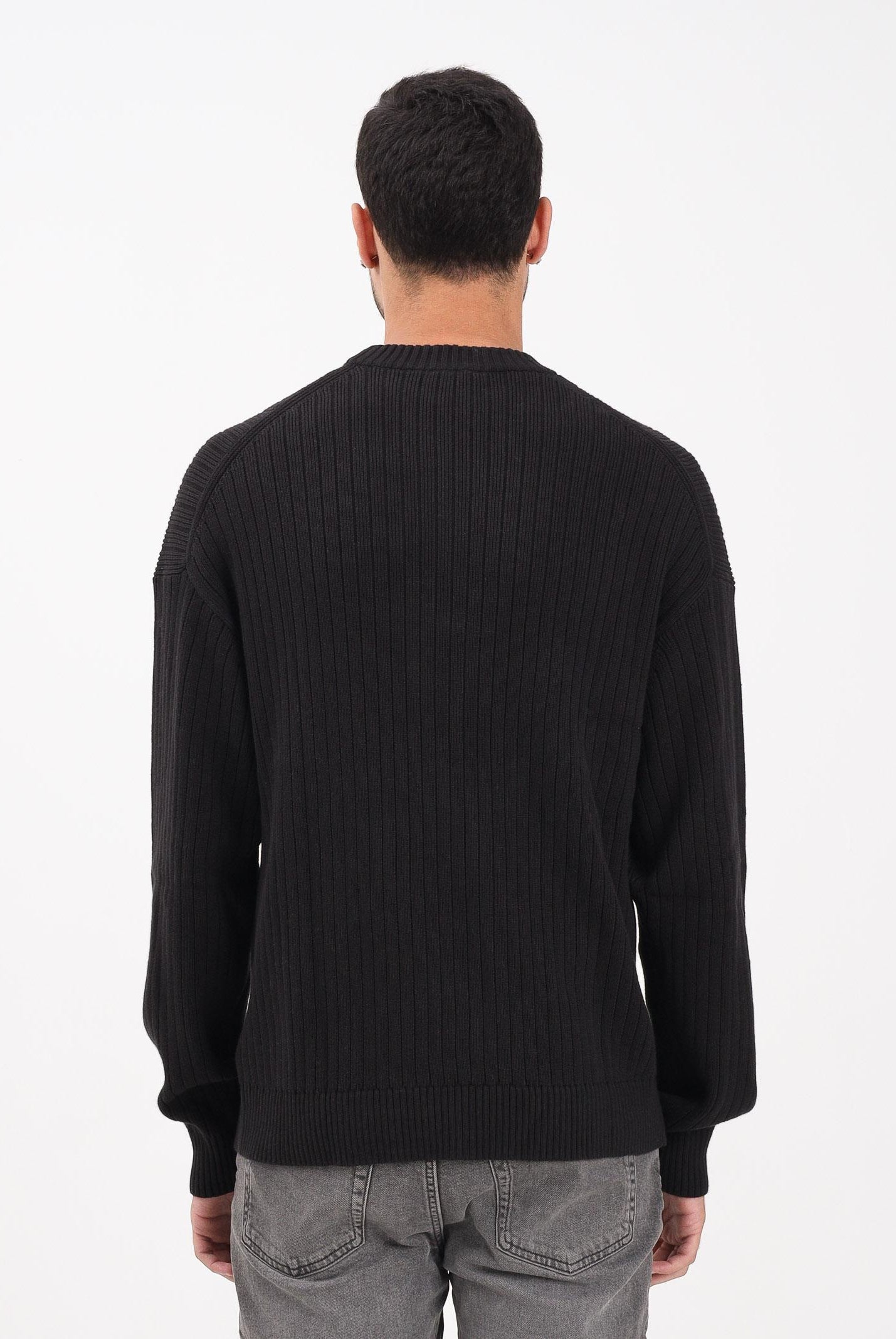 CALVIN KLEIN JEANS Maglioncino girocollo nero da uomo con logo LV04RD314GUB1  CALVIN KLEIN JEANS