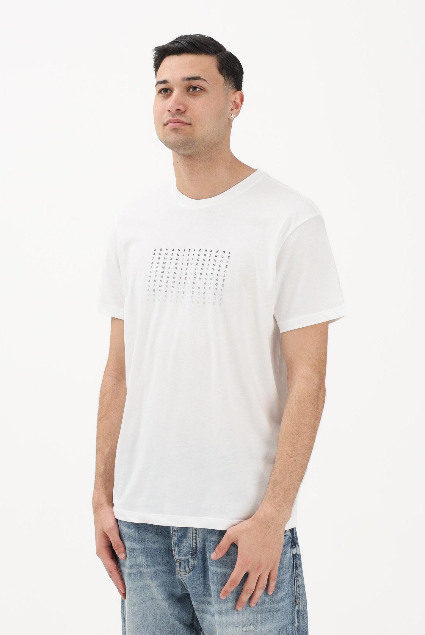 ARMANI EXCHANGE T-shirt a manica corta bianca da uomo con stampa XM002519AF10334 U0009 ARMANI EXCHANGE