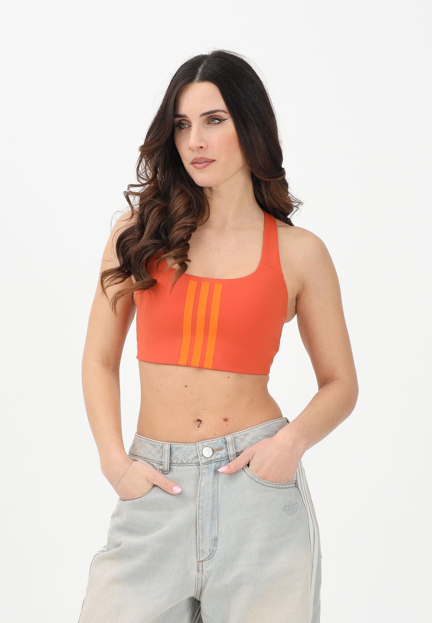 ADIDAS PERFORMANCE Top sportivo Workout 3-Stripes arancione da donna KD1527 . ADIDAS PERFORMANCE