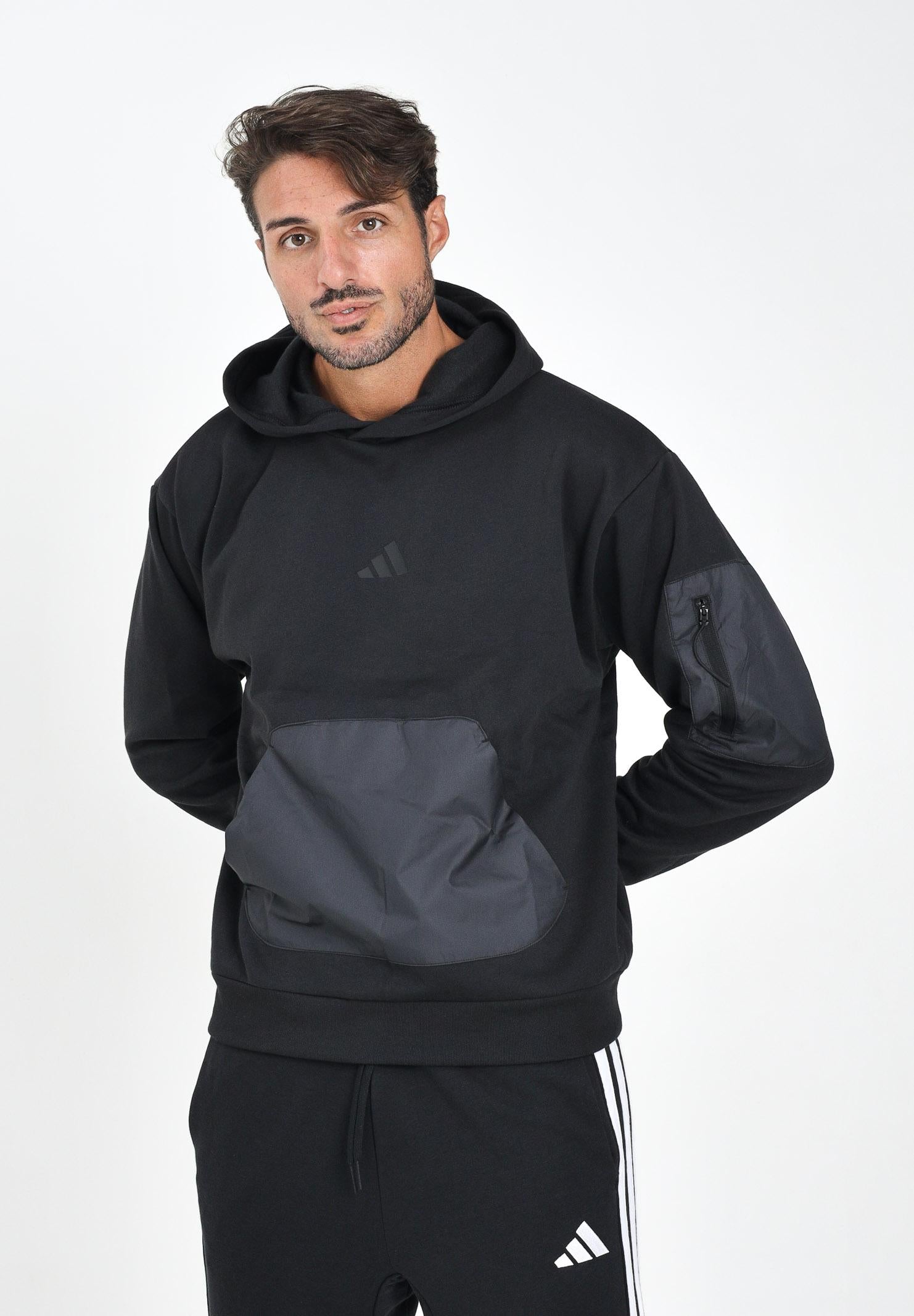 ADIDAS PERFORMANCE Felpa con cappuccio City Escape nera da uomo JF3279 ADIDAS PERFORMANCE