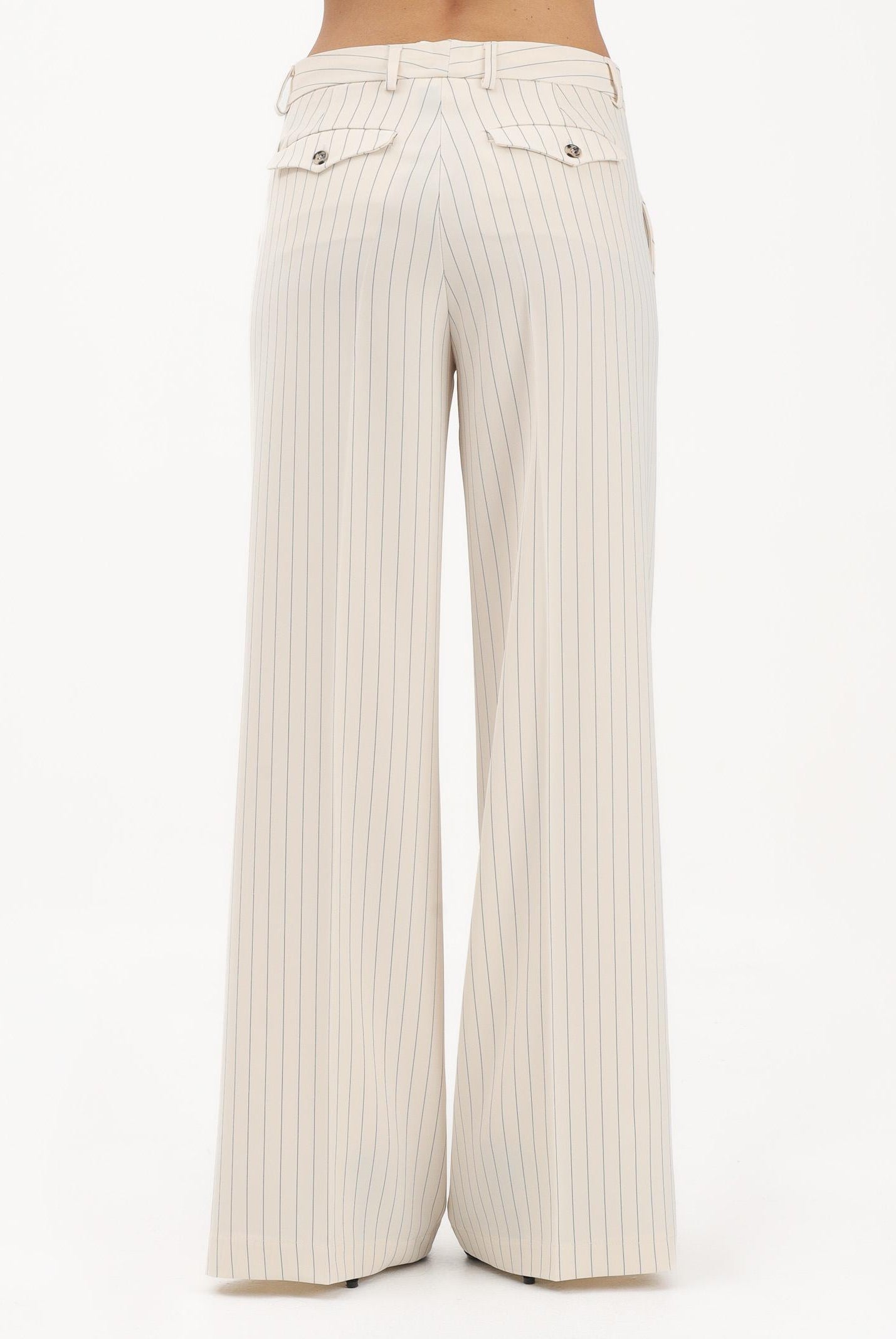 VICOLO Pantalone panna da donna con motivo gessato TAB0206 ABFBU VICOLO