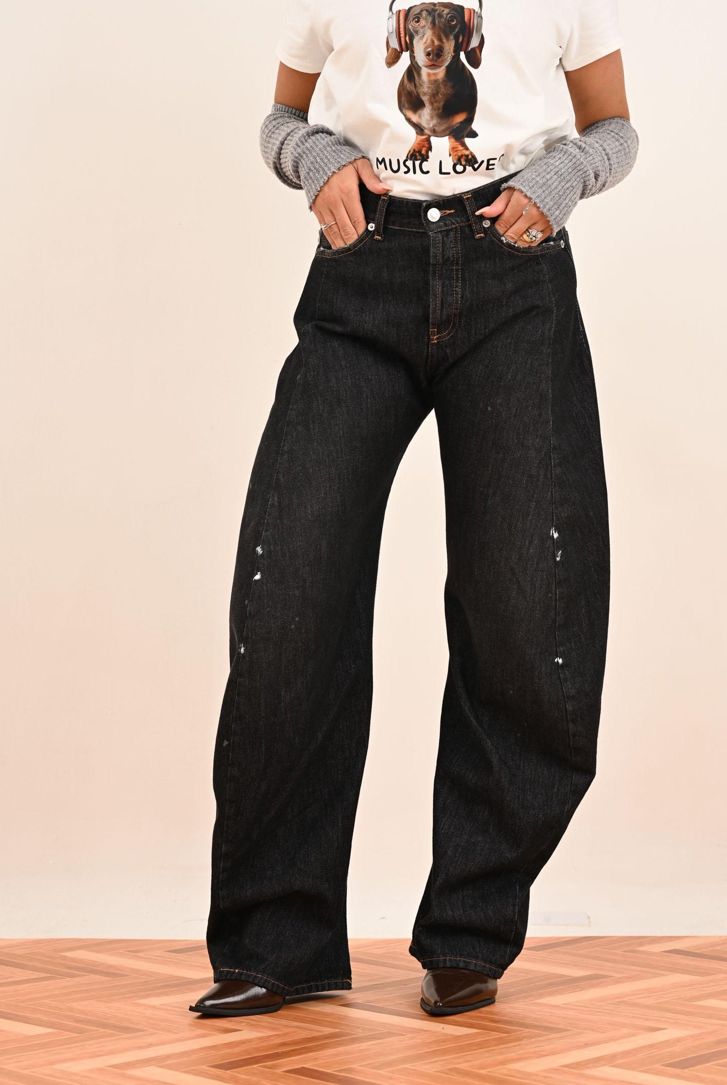 VICOLO Jeans Olly in denim nero da donna DF5284 NE VICOLO