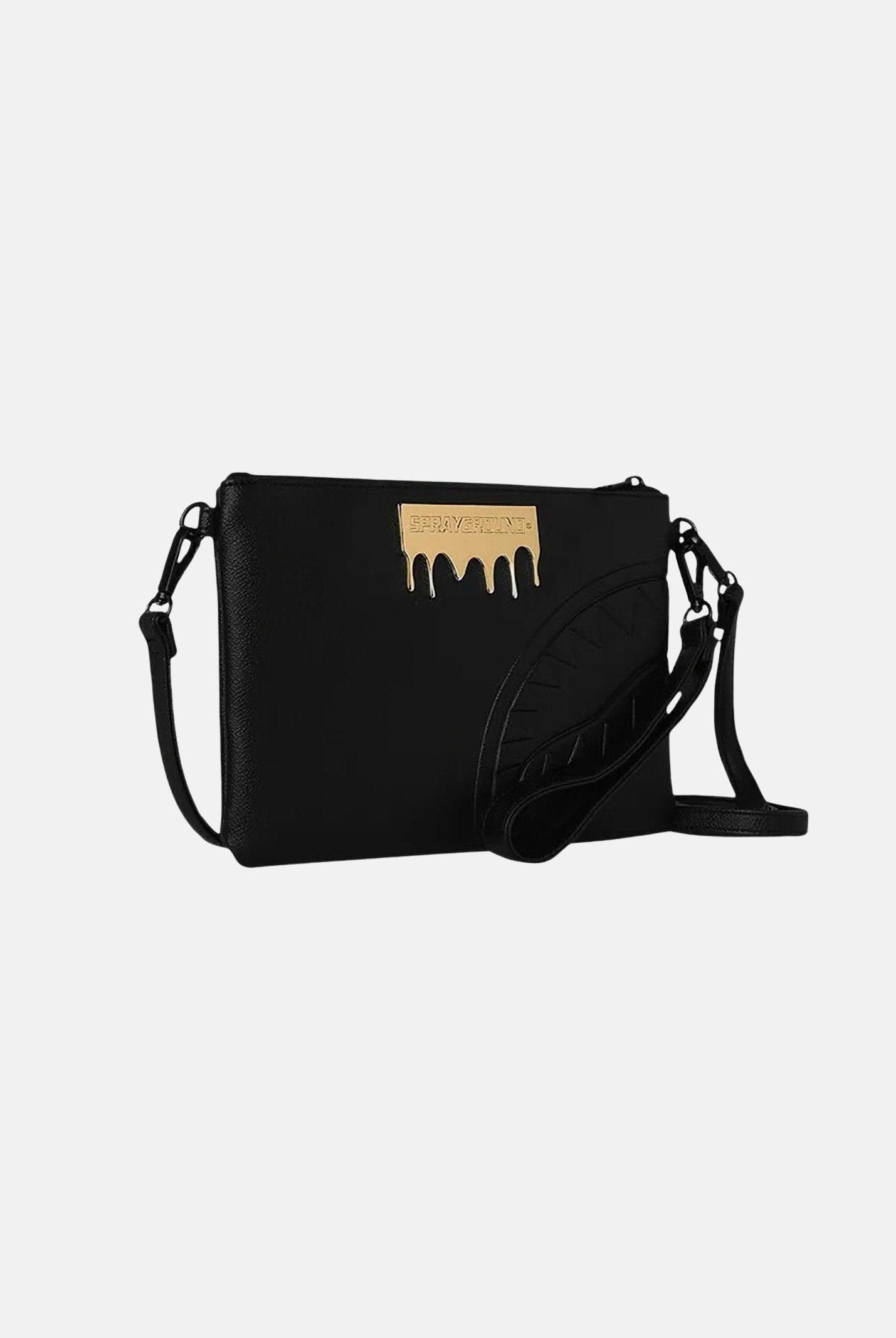 SPRAYGROUND Pochette GOLD BRICK LUX nera per uomo e donna 910B9044NSZ . SPRAYGROUND