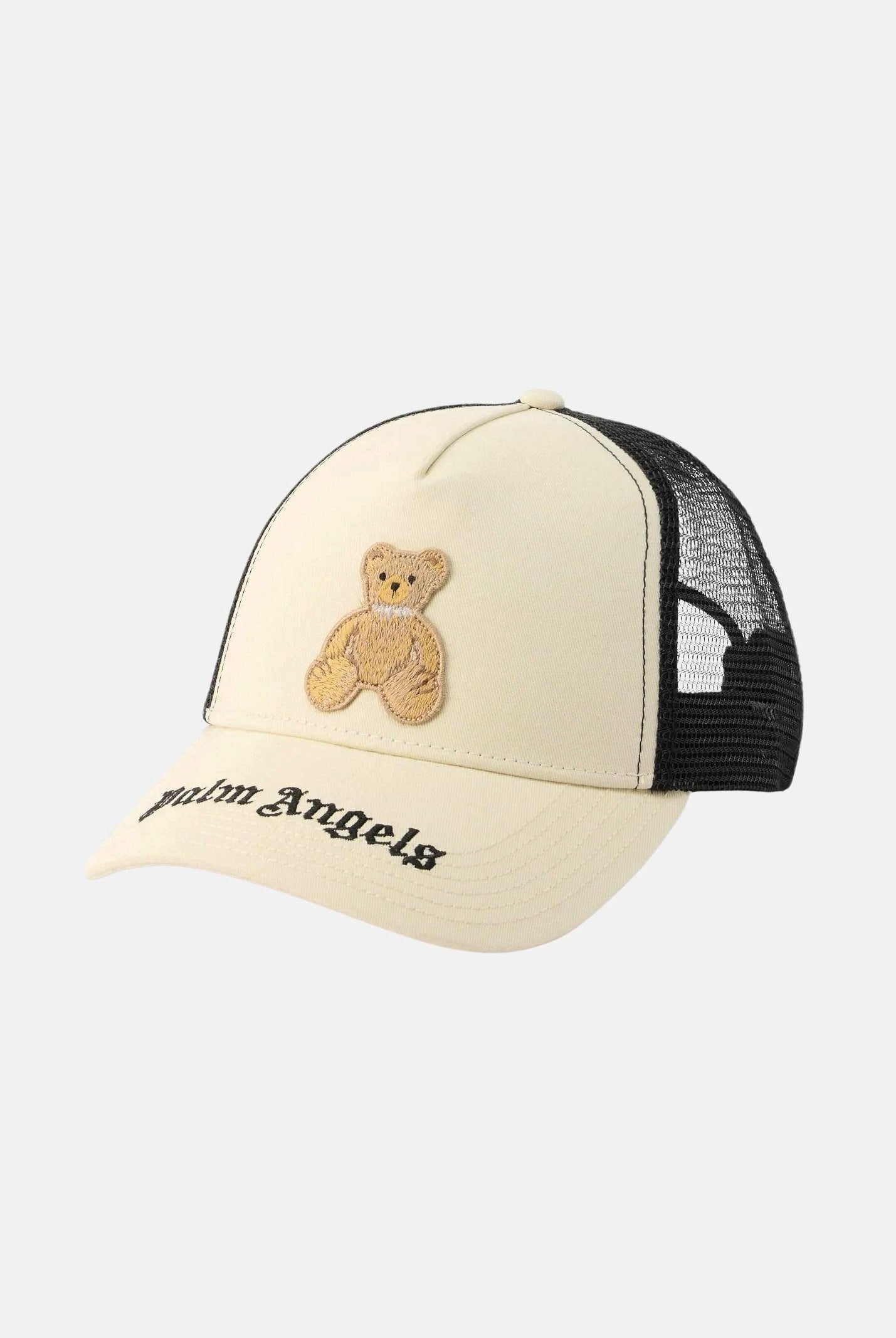 PALM ANGELS Cappello con visiera panna e nero per uomo e donna con Teddy e logo BK00CMZ0842 2 PALM ANGELS