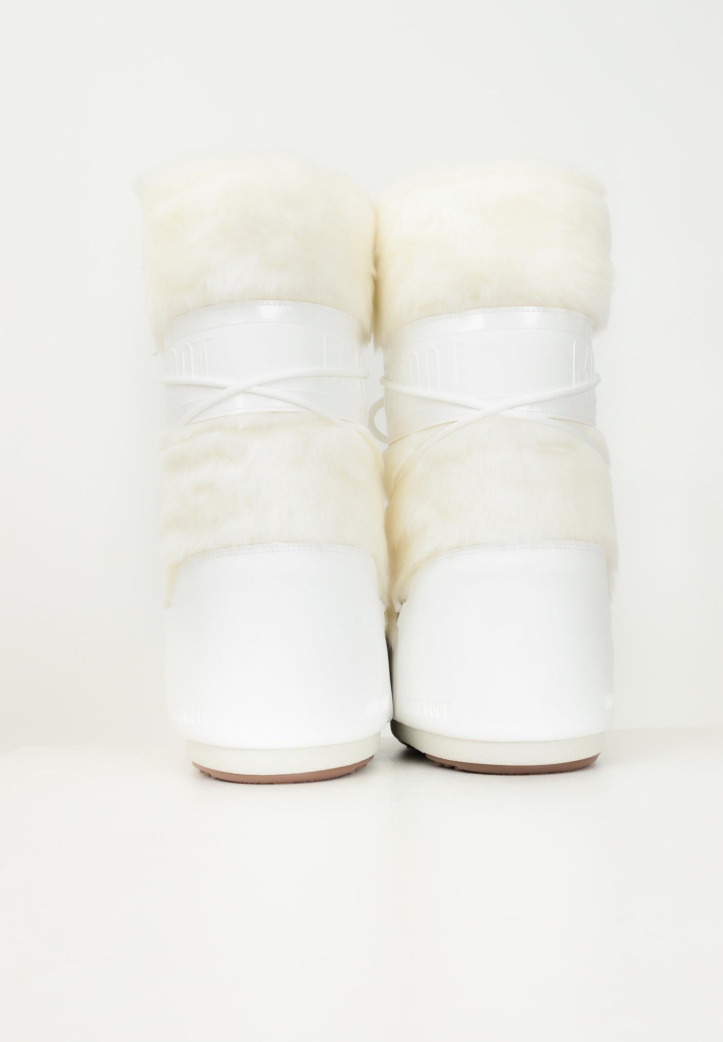 MOON BOOT Stivali da neve ICON in ecopelliccia bianca da donna 80D1408900 A002 MOON BOOT