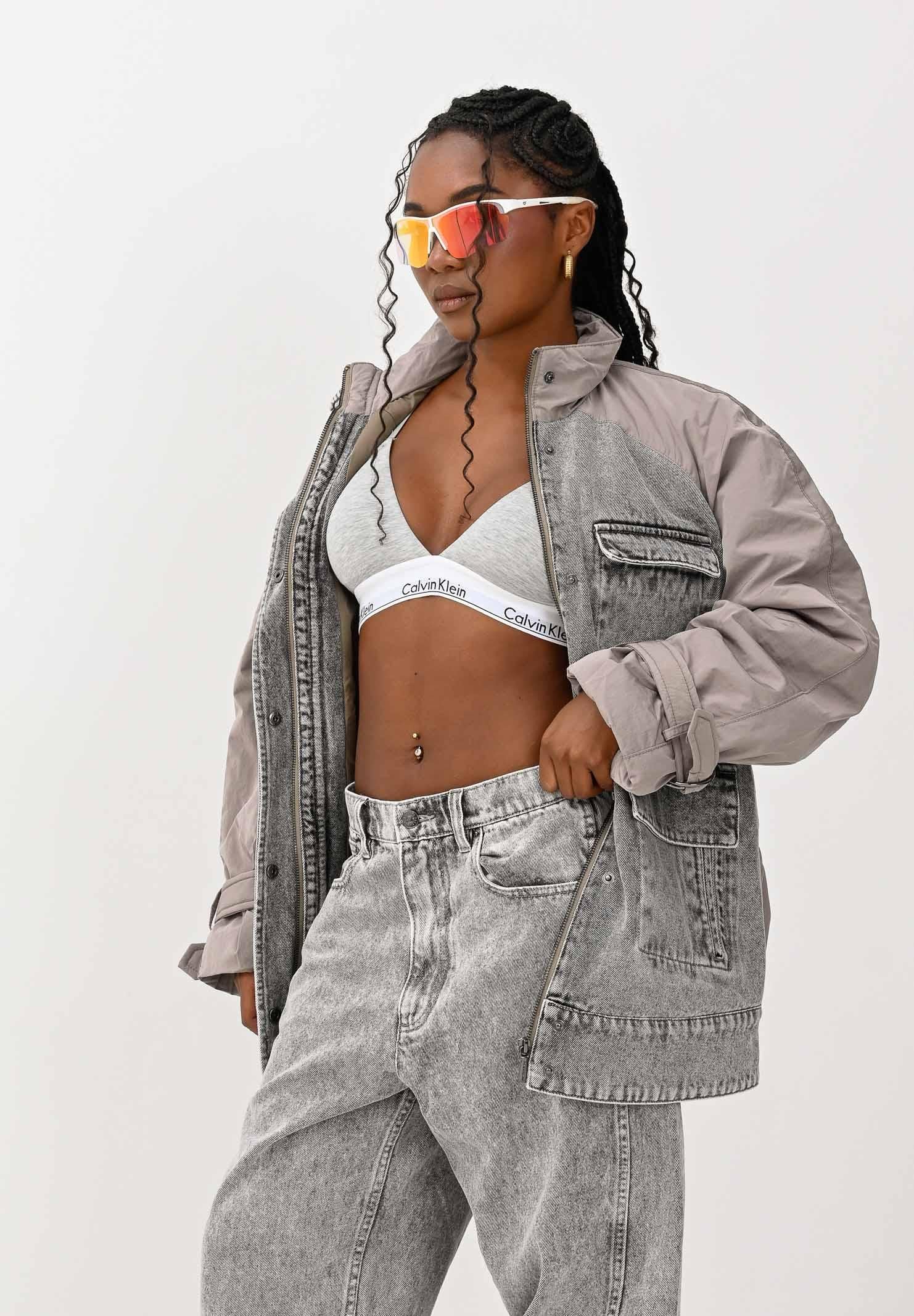 CALVIN KLEIN Reggiseno grigio da donna con logo 000QF5650E P7A CALVIN KLEIN