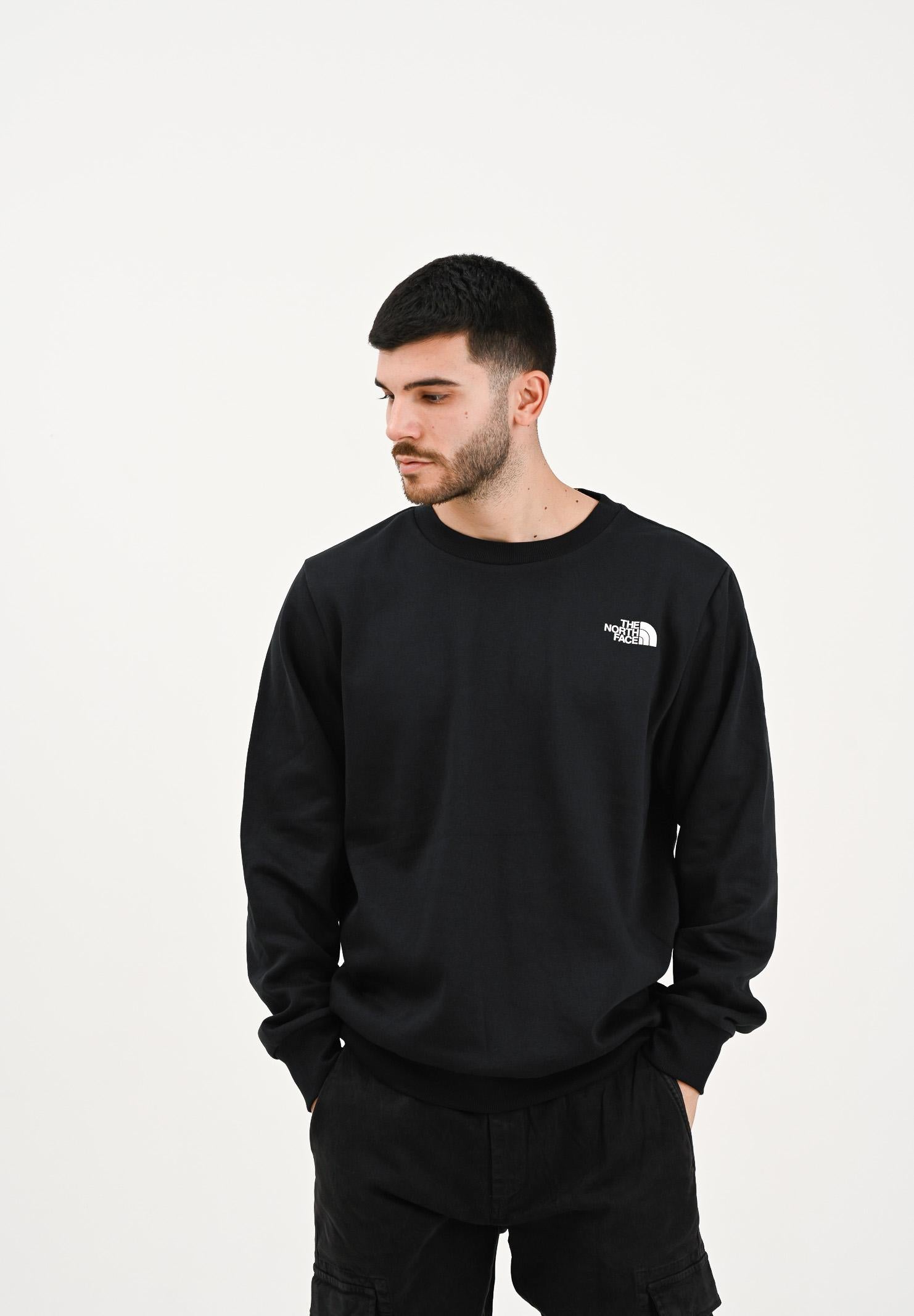 THE NORTH FACE Felpa girocollo Essential nera da uomo NF0A89FBJK31 . THE NORTH FACE