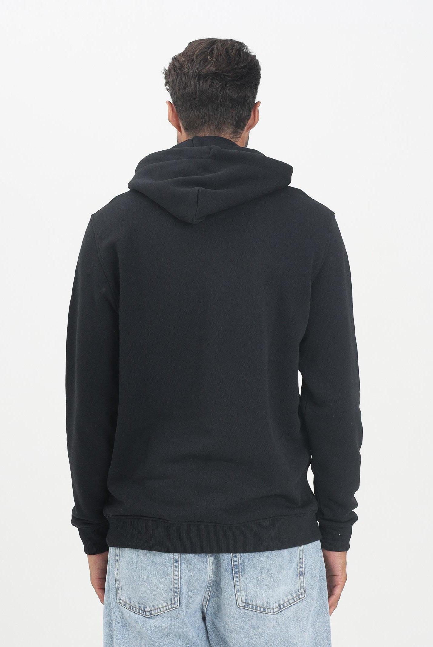 TOMMY JEANS Felpa con cappuccio nera da uomo rifinita da logo DM0DM20258BDS TOMMY JEANS