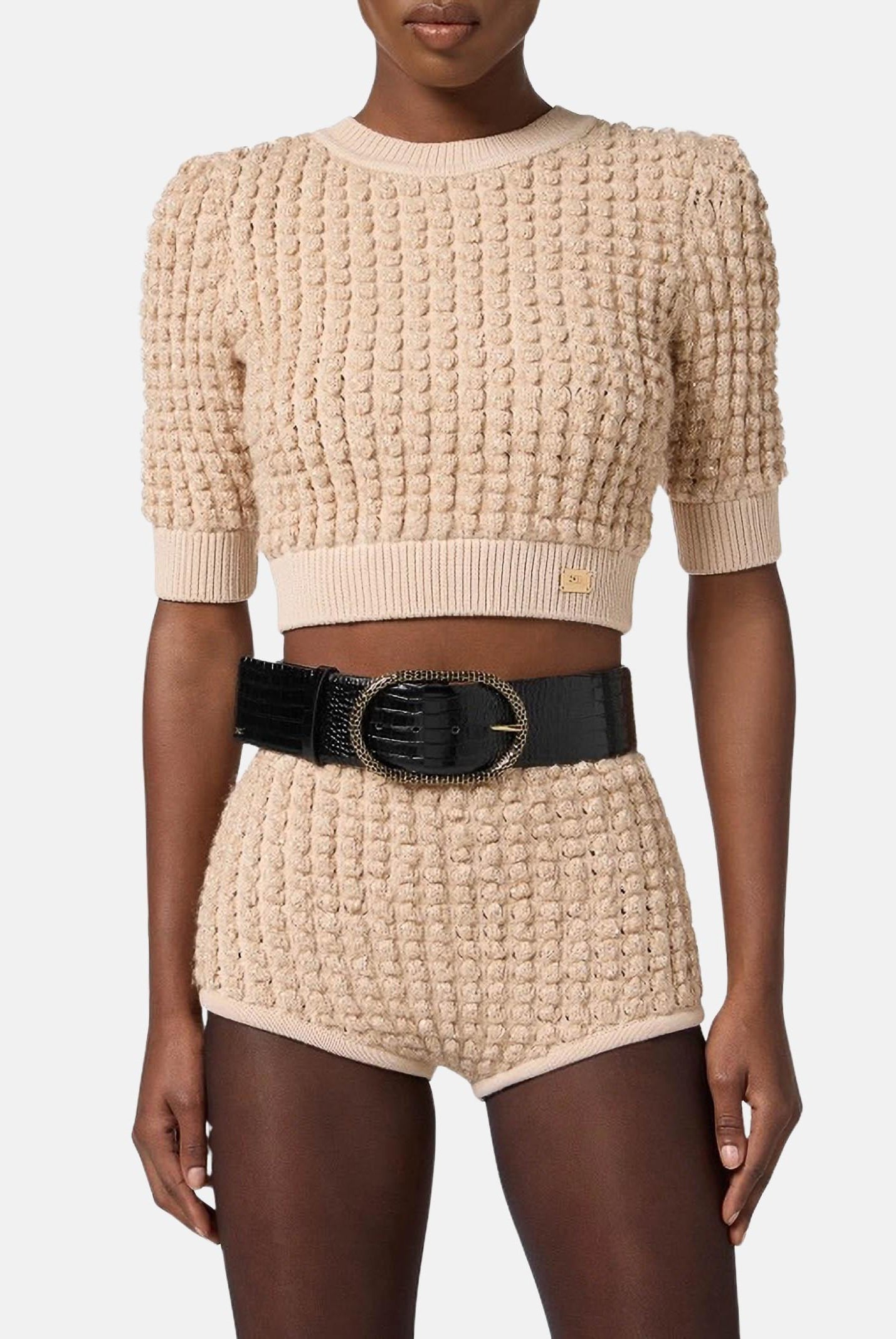 ELISABETTA FRANCHI Cintura nera da donna a vita alta CT84S58E2 110 ELISABETTA FRANCHI