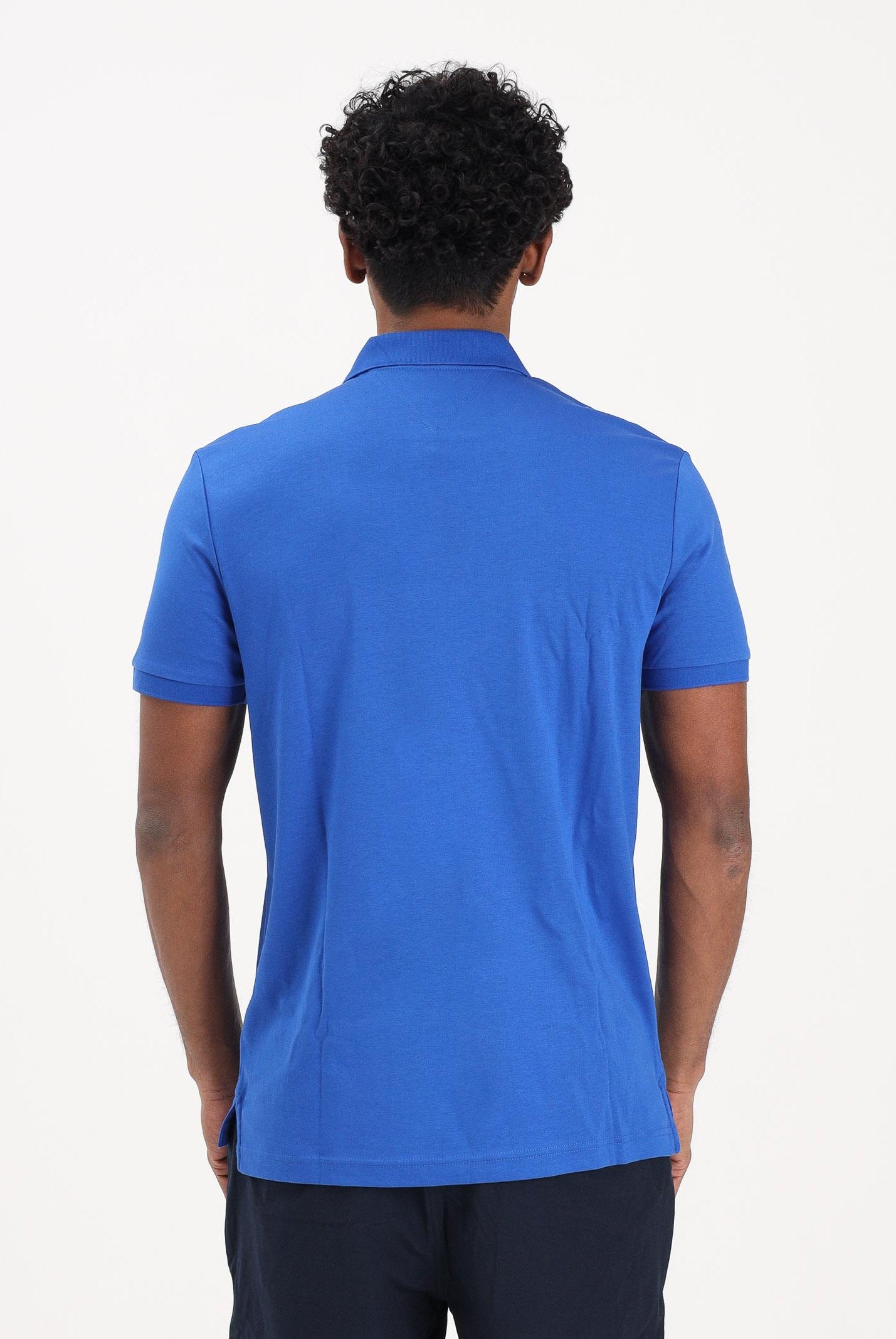 TOMMY HILFIGER Polo a manica corta blu acceso da uomo con logo MW0MW39994 C7F TOMMY HILFIGER