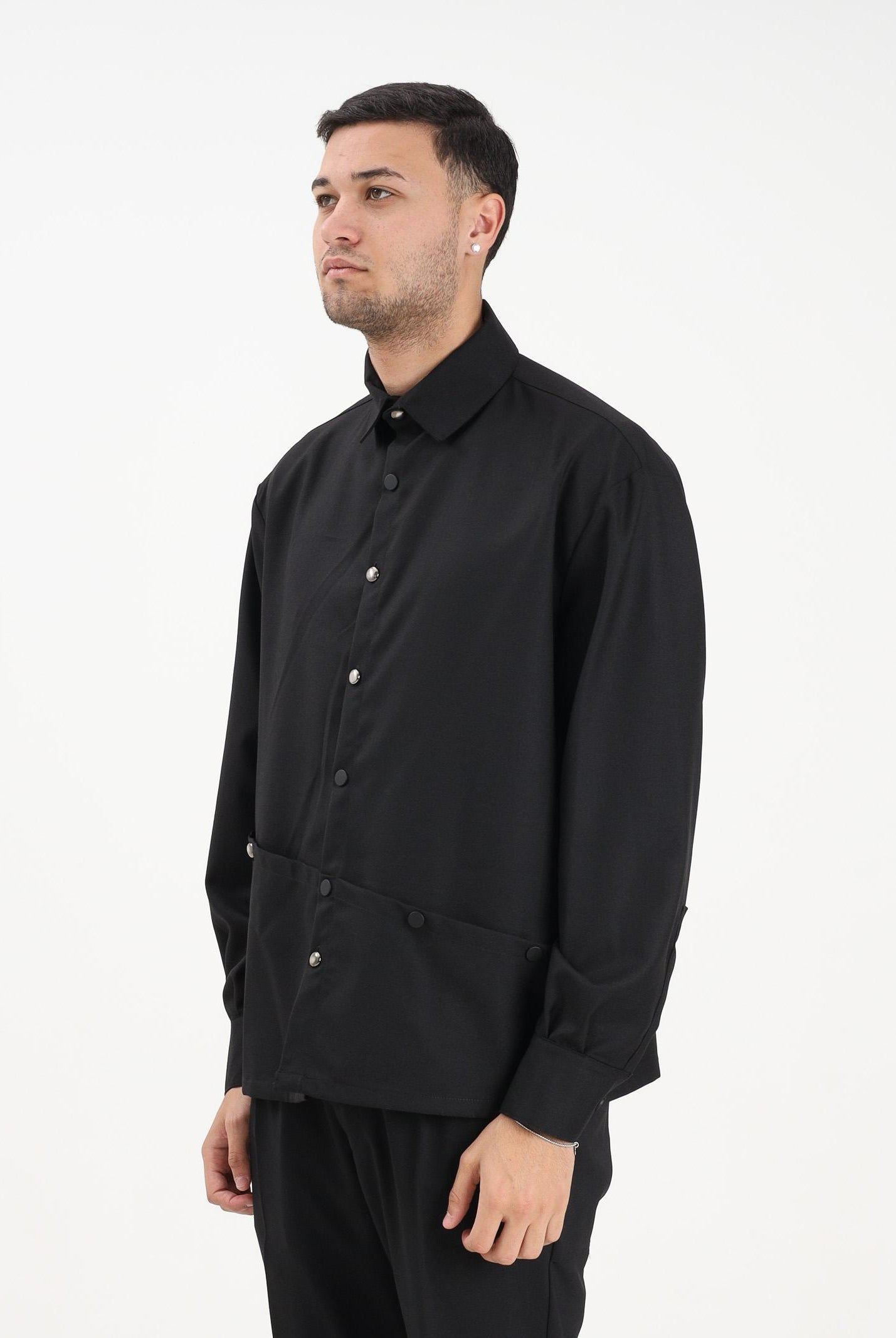 YES LONDON Camicia a manica lunga nera da uomo XCM7212 NE YES LONDON