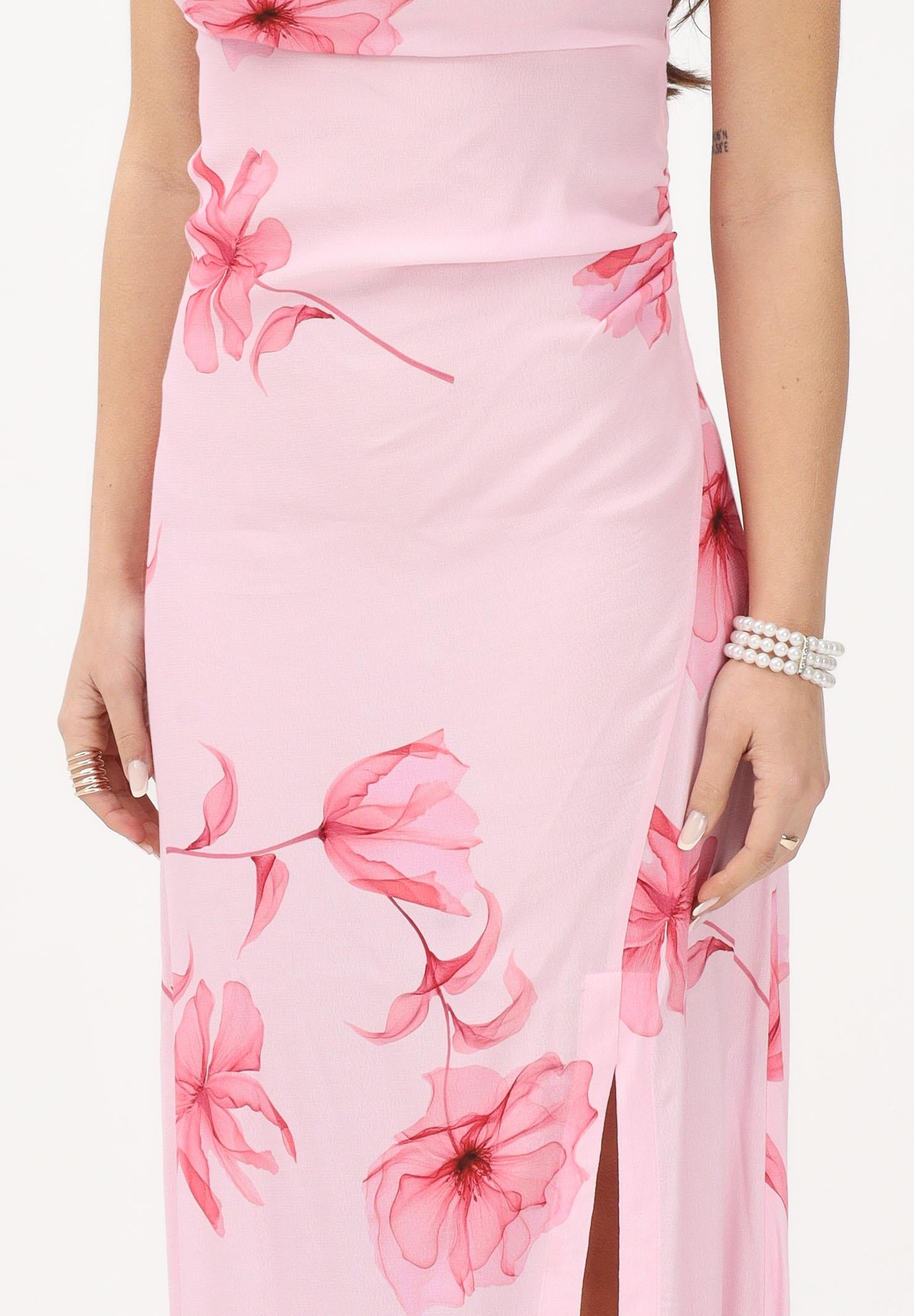 MAR DE MARGARITAS Abito lungo Kelly rosa da donna con stampa floreale MMABW01528 RO80 Mar de margaritas