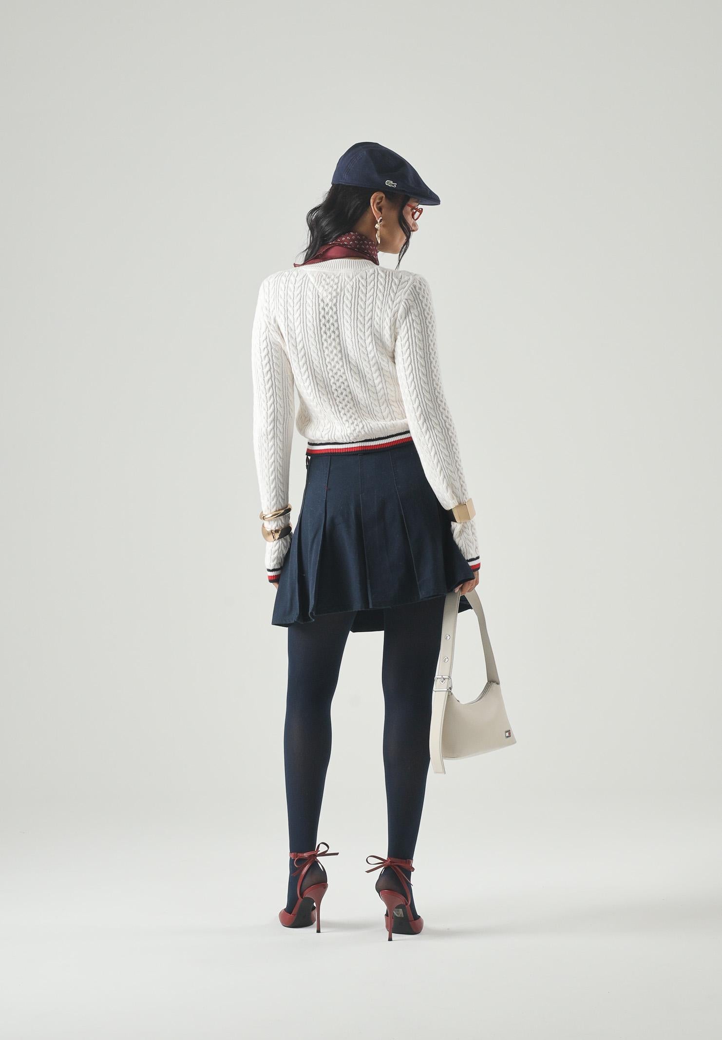 TOMMY JEANS pullover girocollo TJW RWB Tipping Sweater Ancient White bianco donna. DW0DW22933 YBH TOMMY JEANS