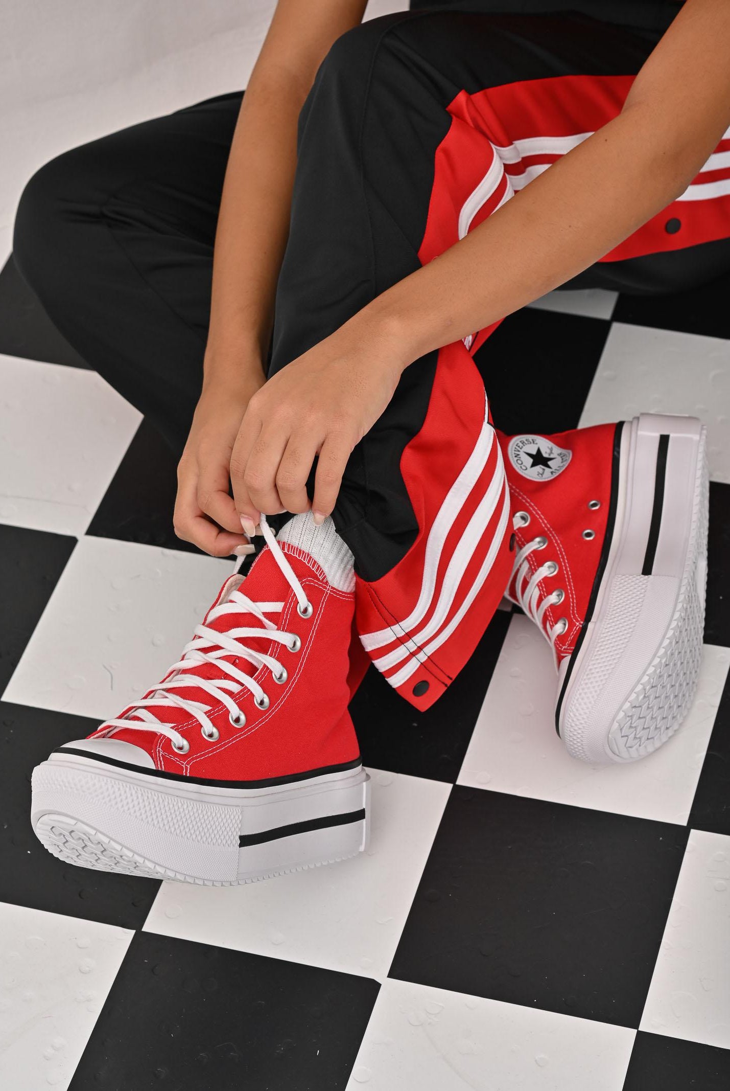 CONVERSE Sneakers Chuck Taylor All Star Lift Double Stack Platform rosse da donna A15542C  CONVERSE