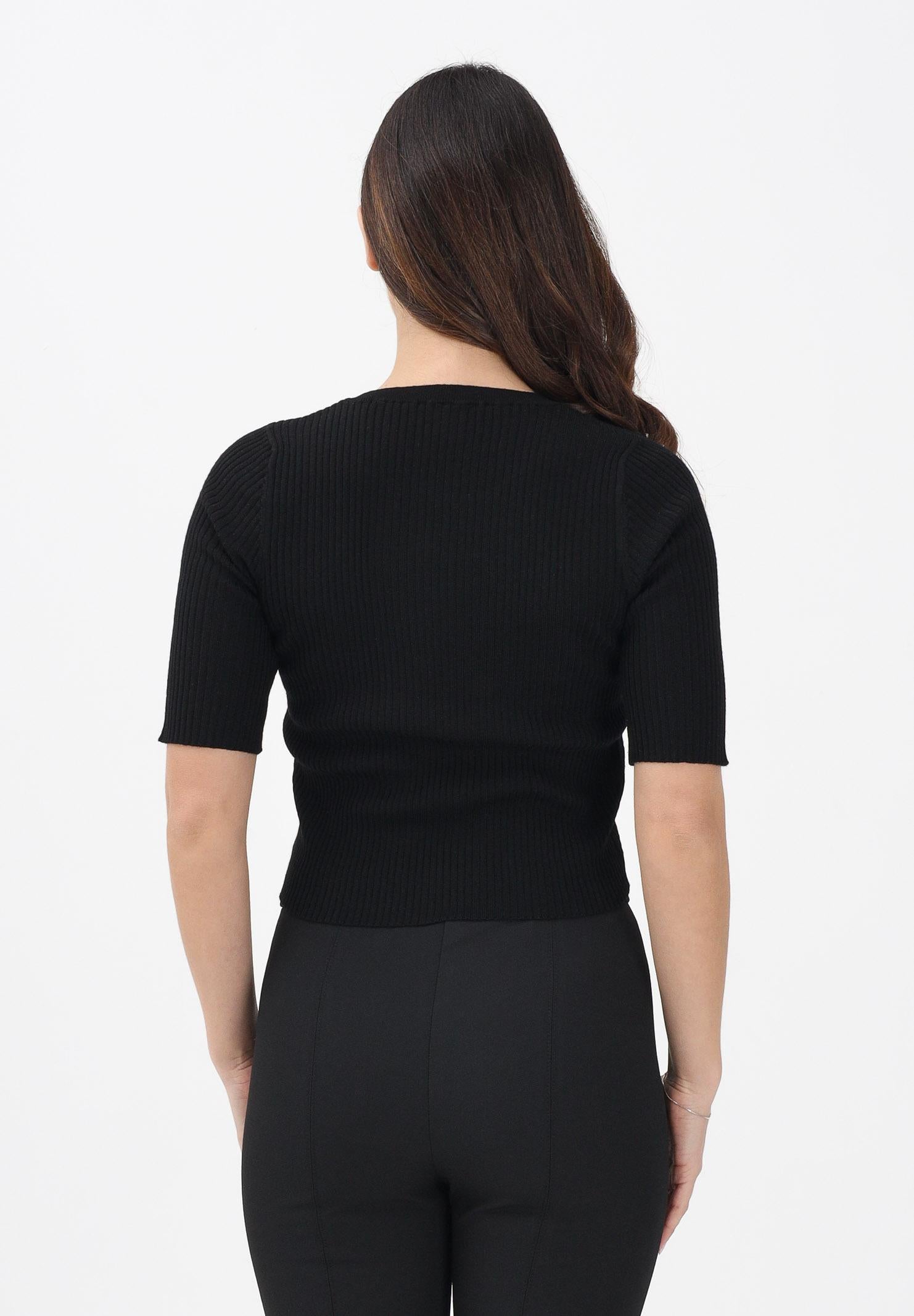 PINKO Maglia a manica corta nera da donna con logo 102017A18M Z99 PINKO