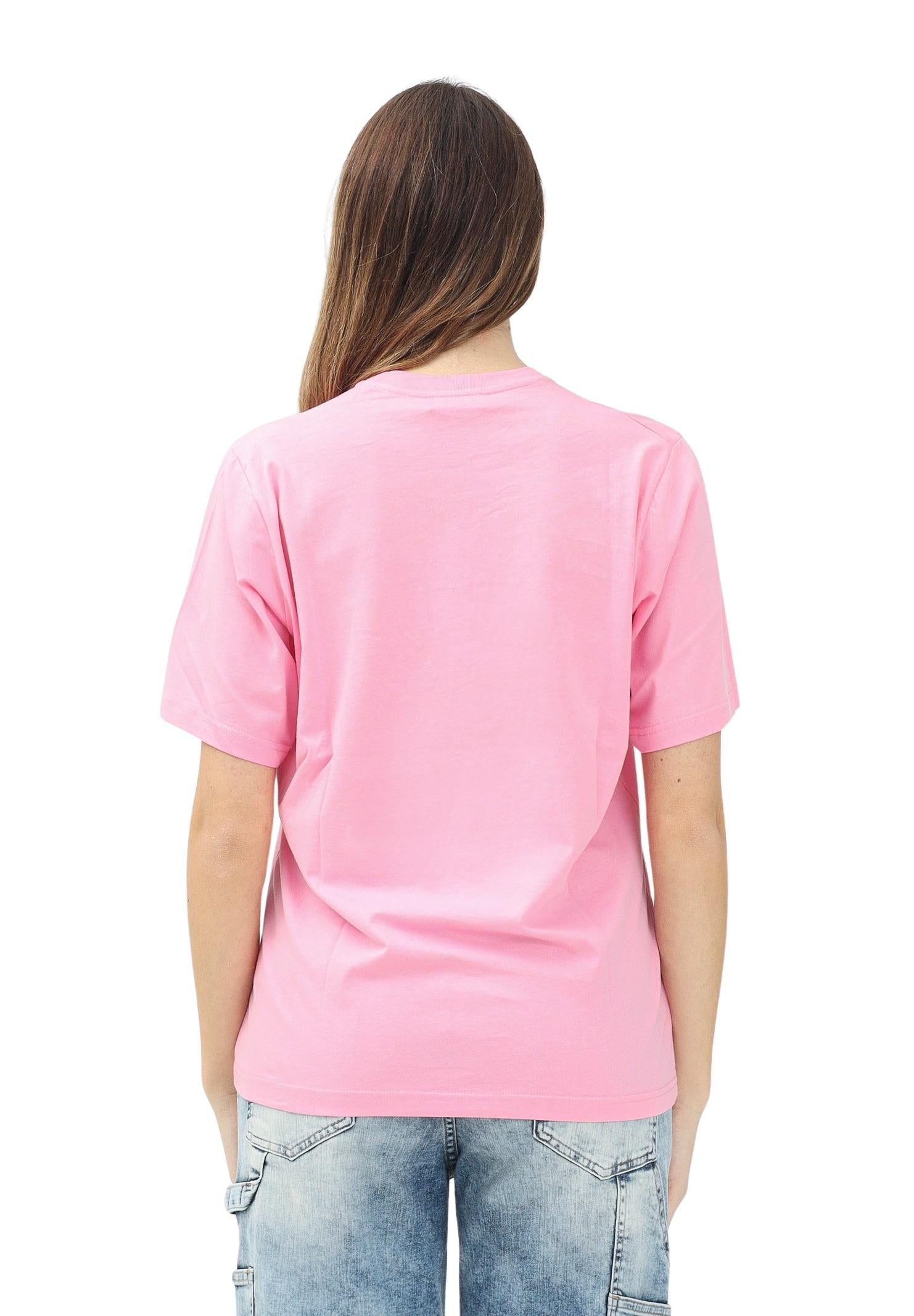 DSQUARED2 T-shirt a manica corta rosa per donna e bambina con logo Maple Leaf DQ2770D0015 DQ321 DSQUARED2
