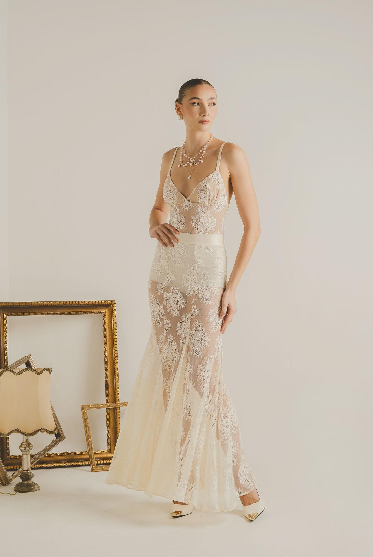 SANTAS Gonna lunga NUIT panna da donna PV2628 PA SANTAS