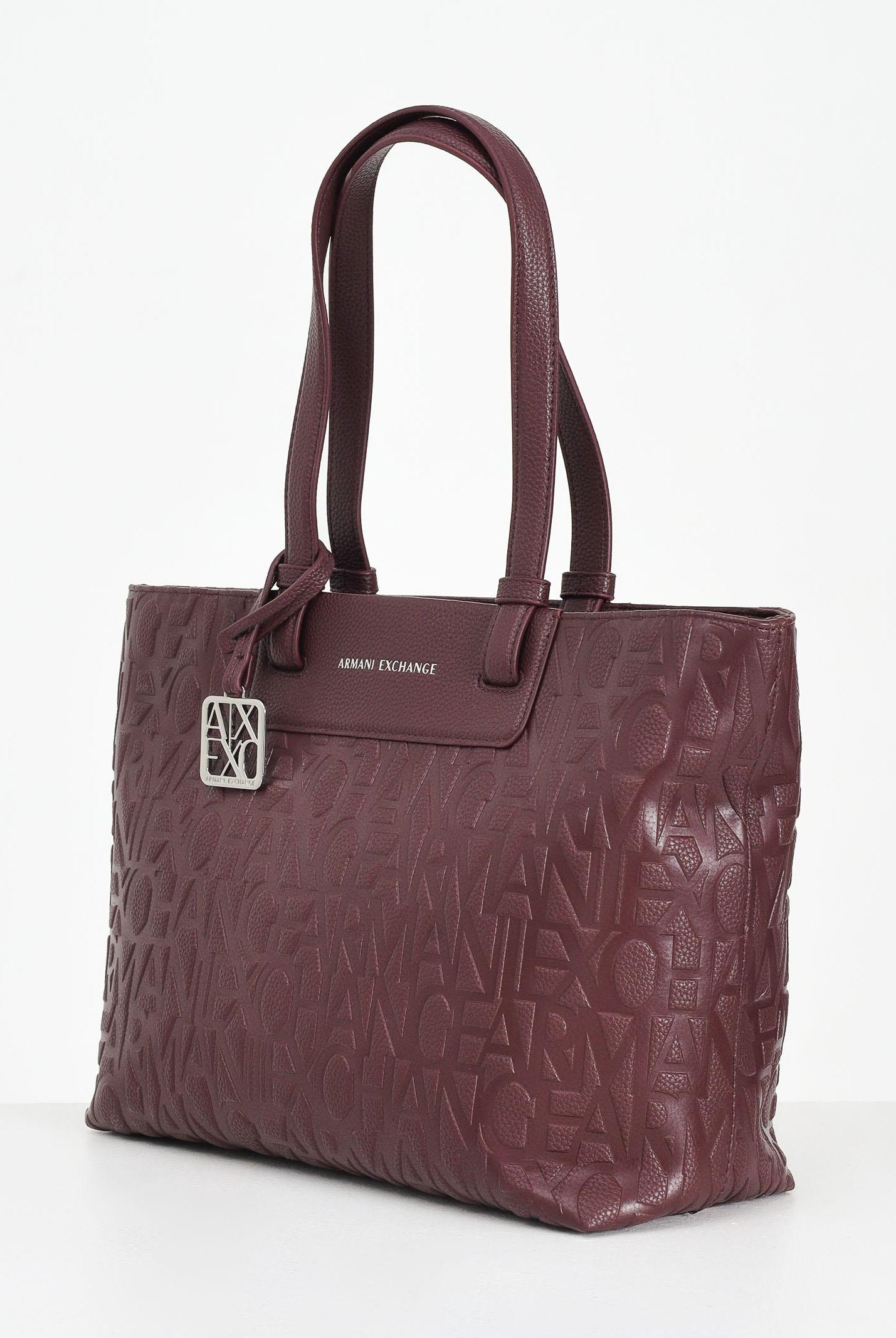 ARMANI EXCHANGE Shopper a spalla bordeaux da donna con logo all-over XW001481AF15774 UA343 ARMANI EXCHANGE