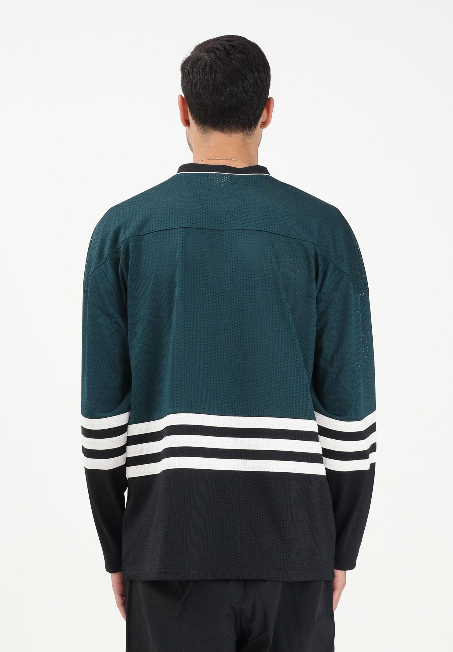 ADIDAS ORIGINALS T-shirt a manica lunga 90s Adidas Hockey Jersey Vintage verde e nera da uomo JV8467 ADIDAS ORIGINALS