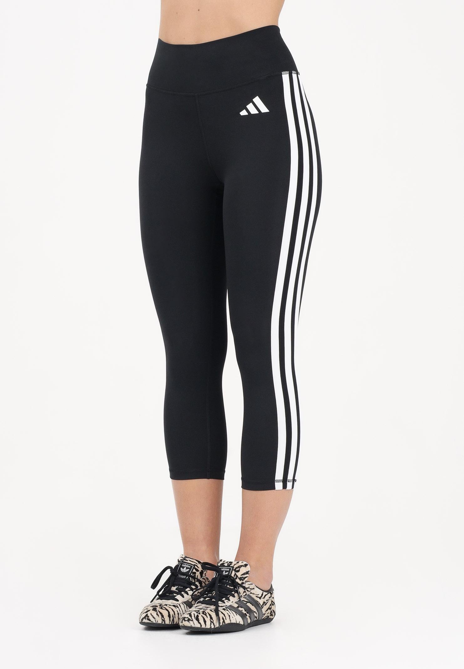 ADIDAS PERFORMANCE Leggings Optime Essentials Workout 3-Stripes 3/4 nero da donna KE6062 . ADIDAS PERFORMANCE