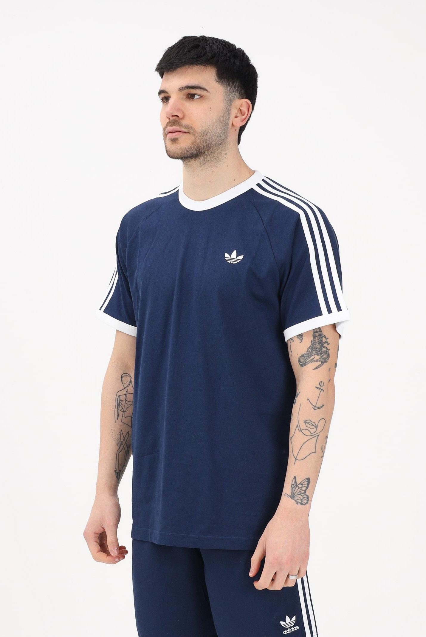ADIDAS ORIGINALS T-shirt a manica corta 3 STRIPES blu da uomo KE3536 . ADIDAS ORIGINALS
